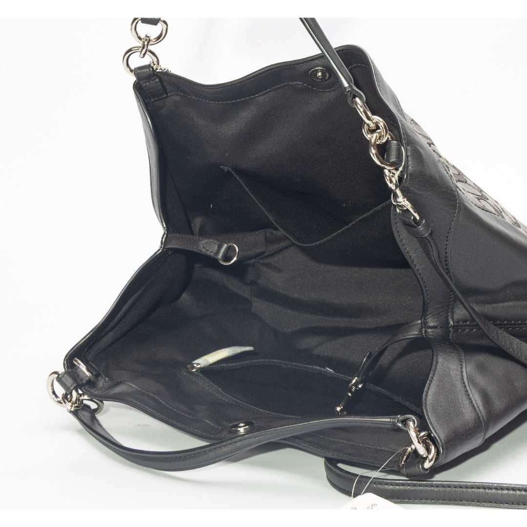 Coach Black Lexy Signature Jacquard Shoulder Bag