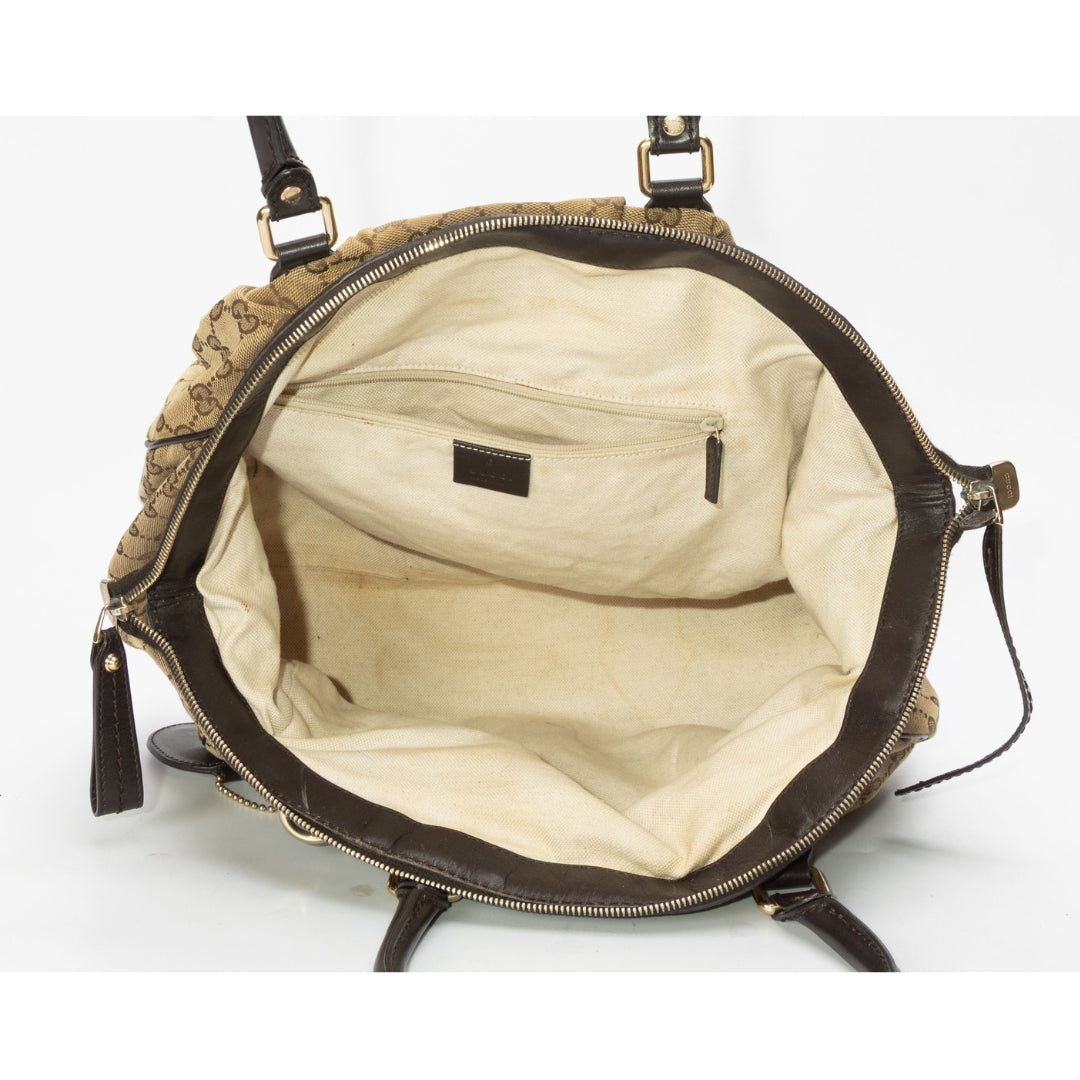 Gucci Beige GG Canvas Sukey Boston Bag