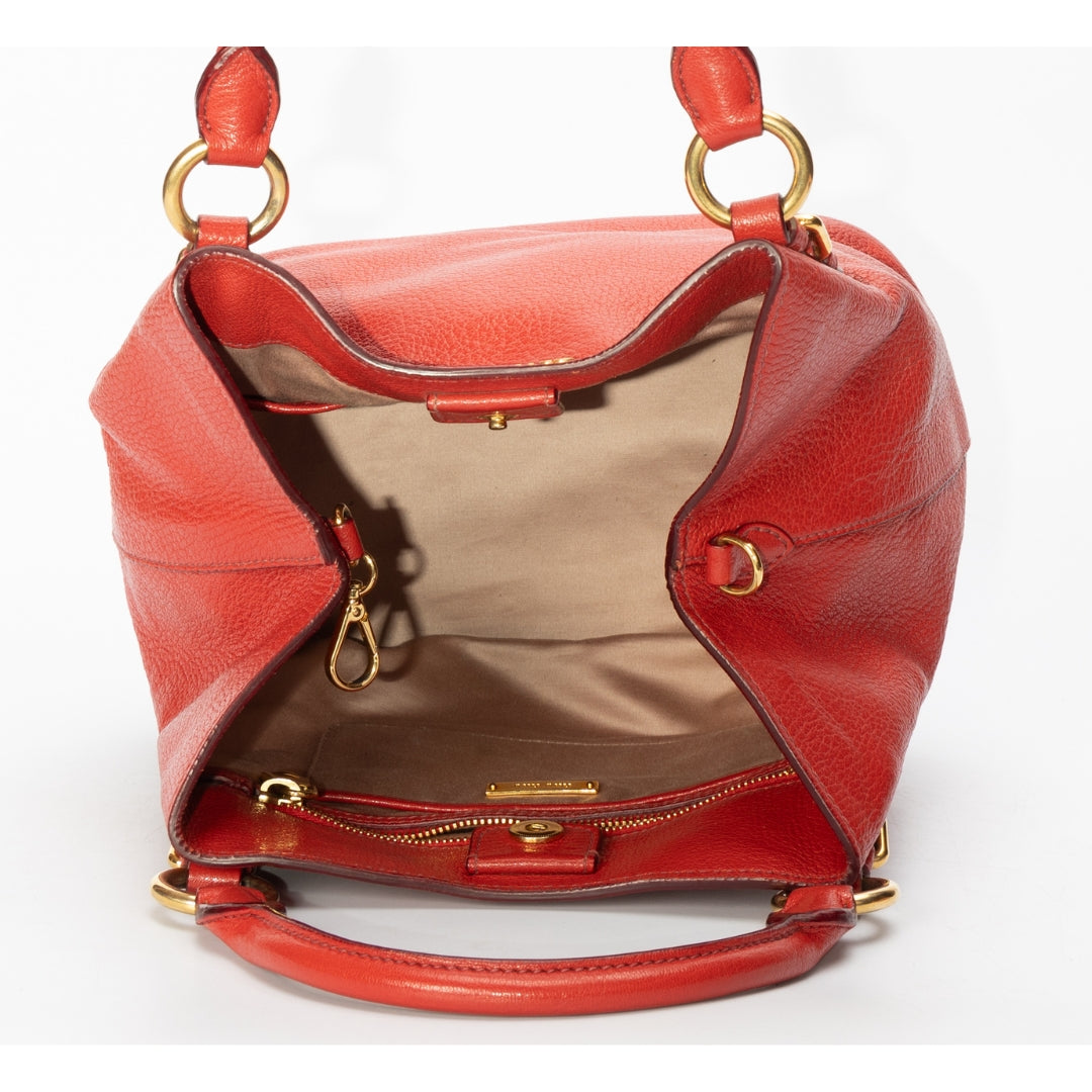 Miu Miu Red Leather Bucket Bag