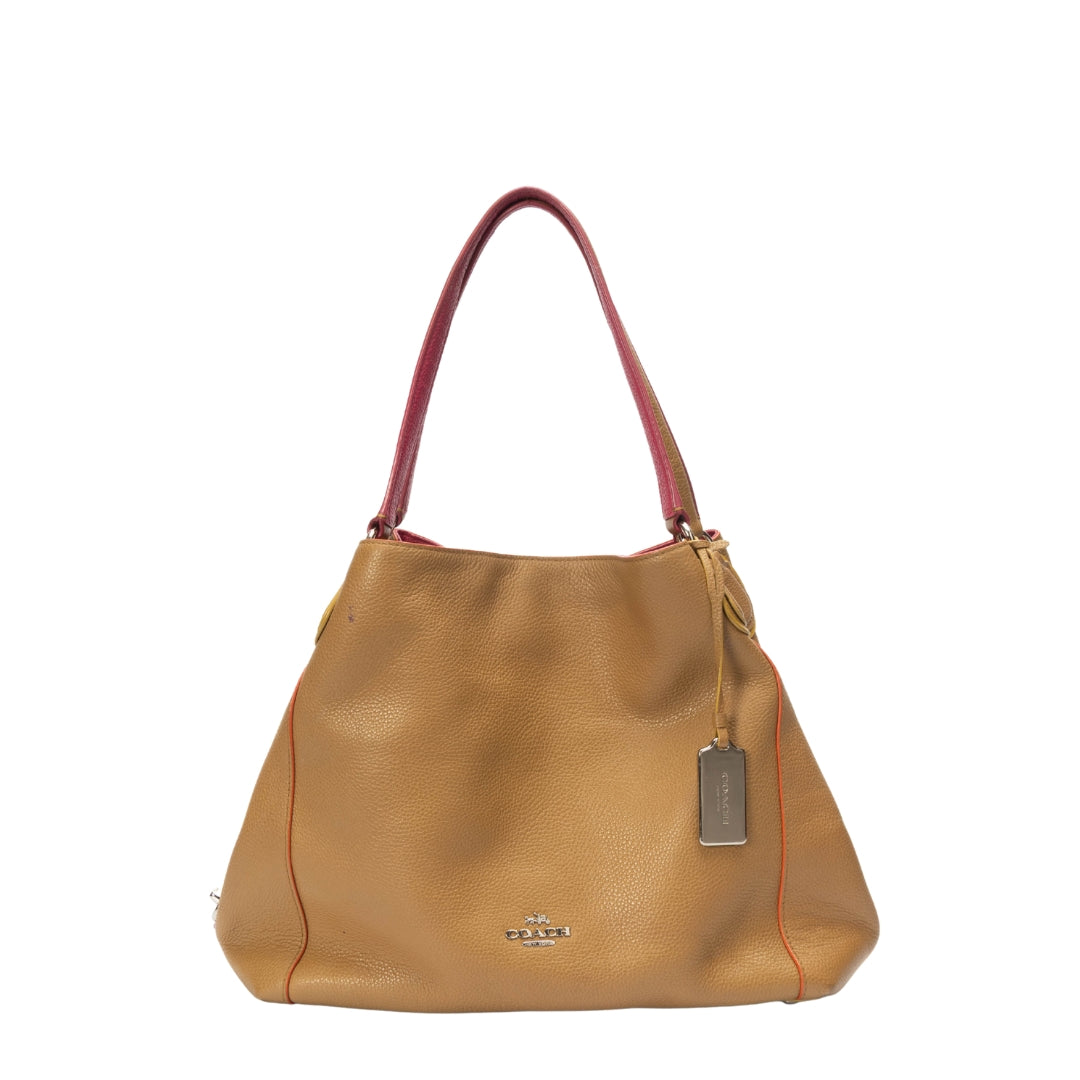 Coach Tan Edie Shoulder 28 Bag