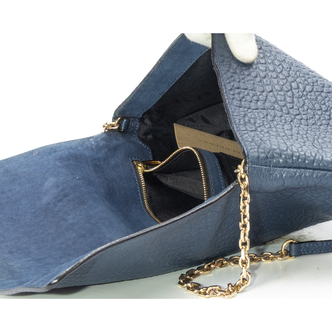 Burberry Blue Mildenhall Flap Shoulder Bag