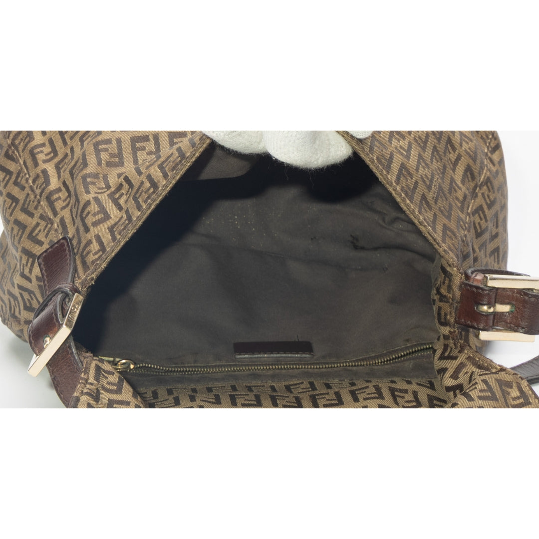 Fendi Brown Zucca Big Mamma Flap Baguette