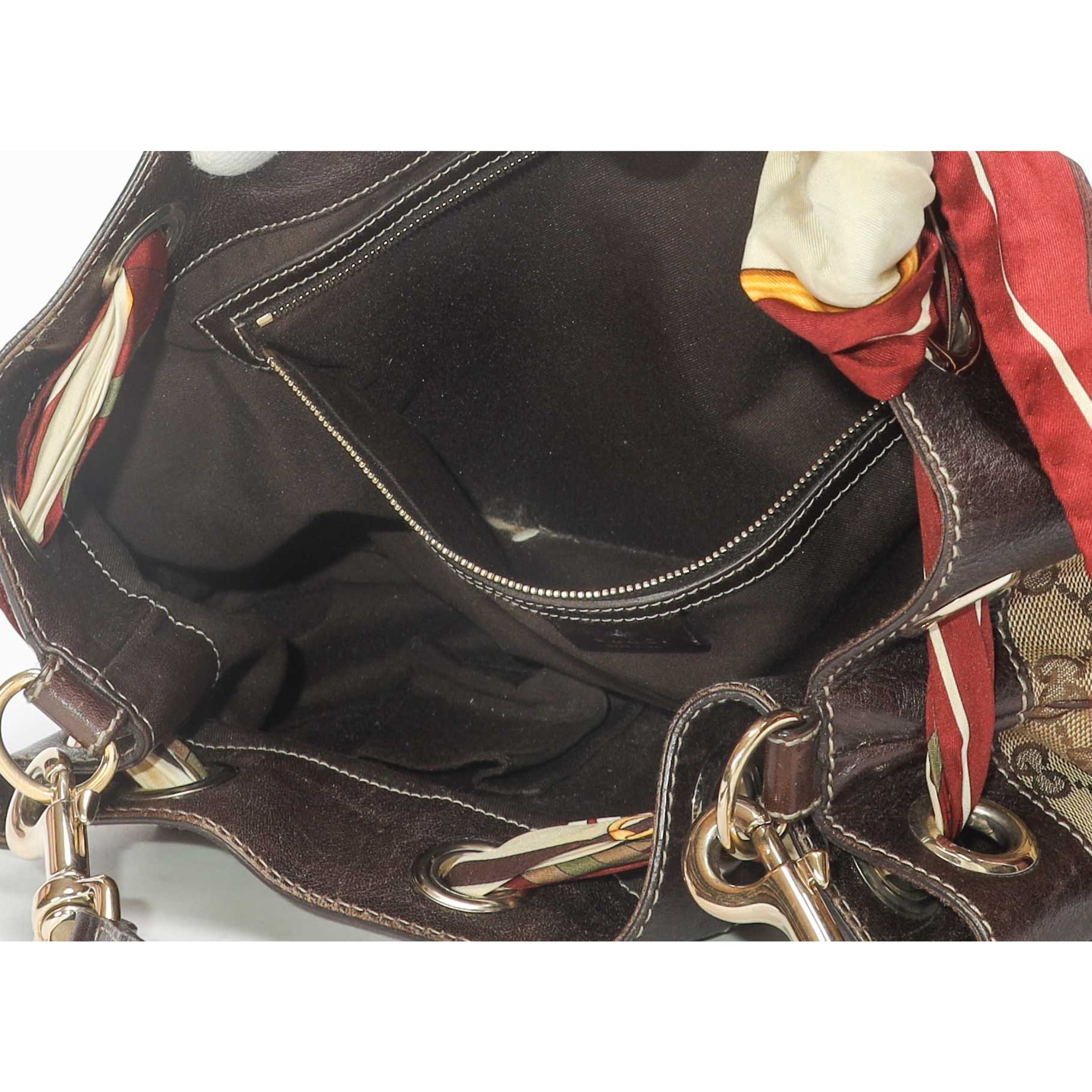 Gucci Positano Scarf Beige/Brown GG Canvas Tote