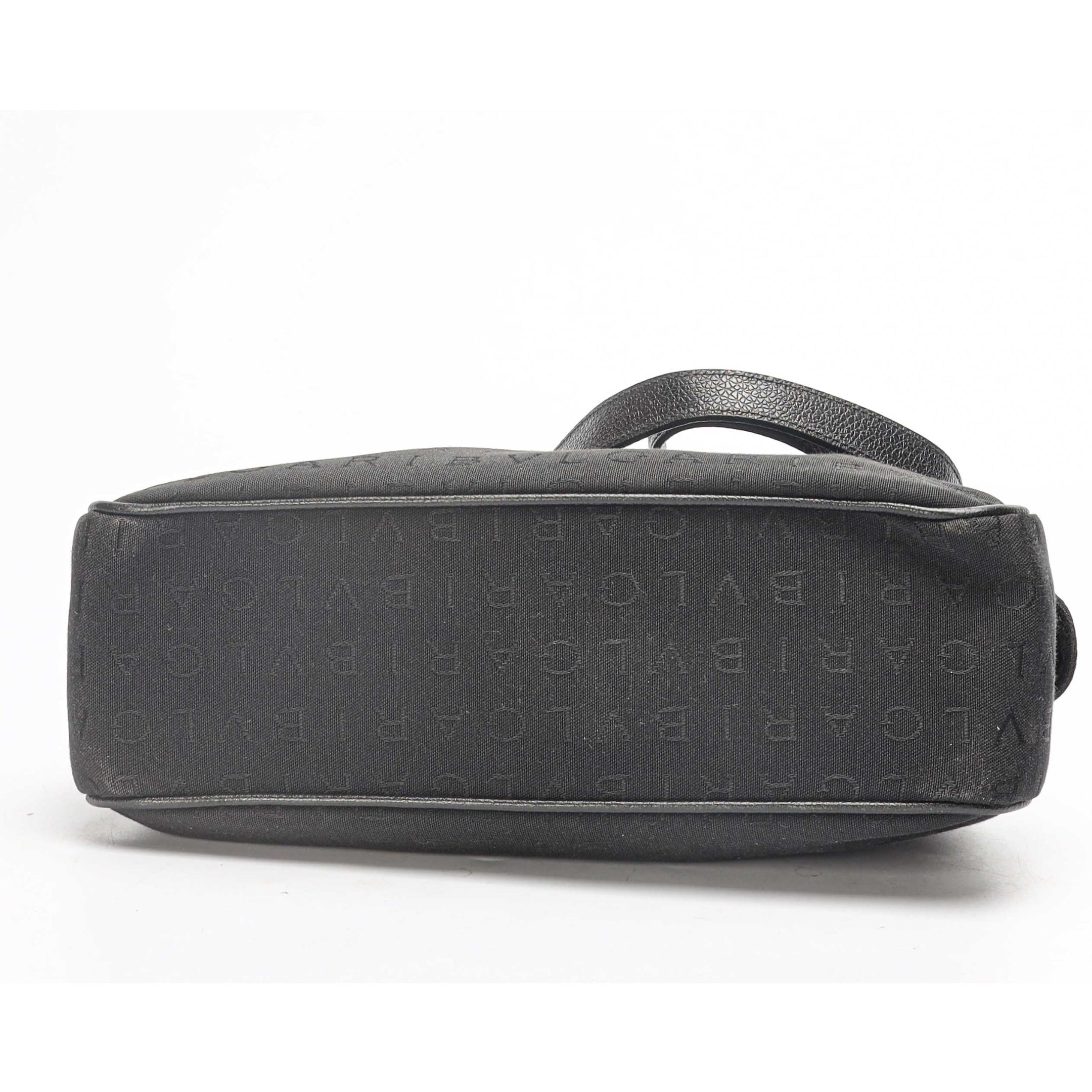 Bvlgari Black Logo Canvas Shoulder Bag