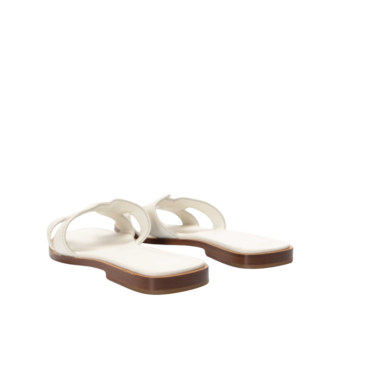 Hermes White Oran sandal
