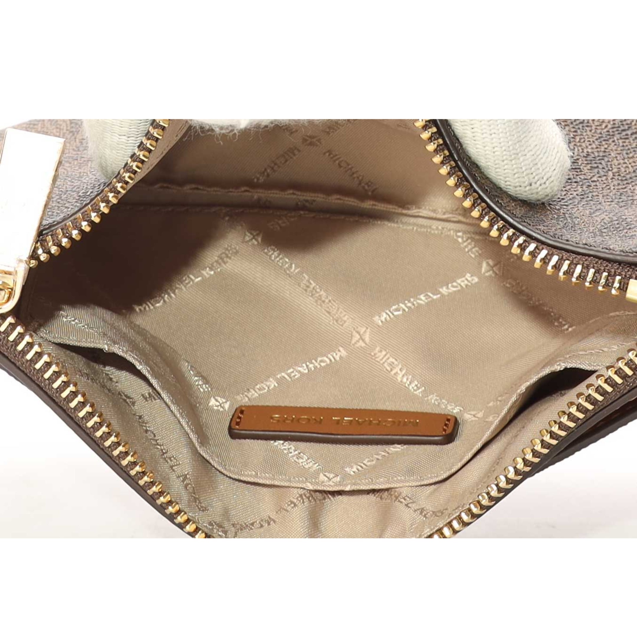 Michael Kors Brown Medium Logo Wristlet