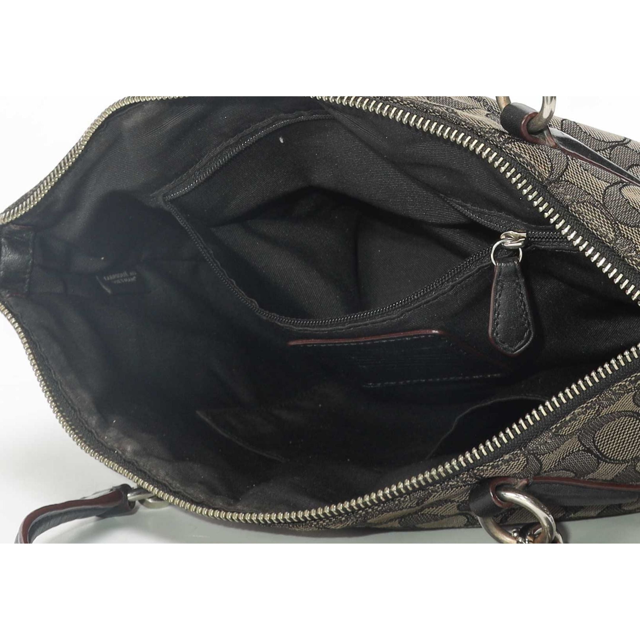 Coach Grey/Black Canvas Kelsey Satchel