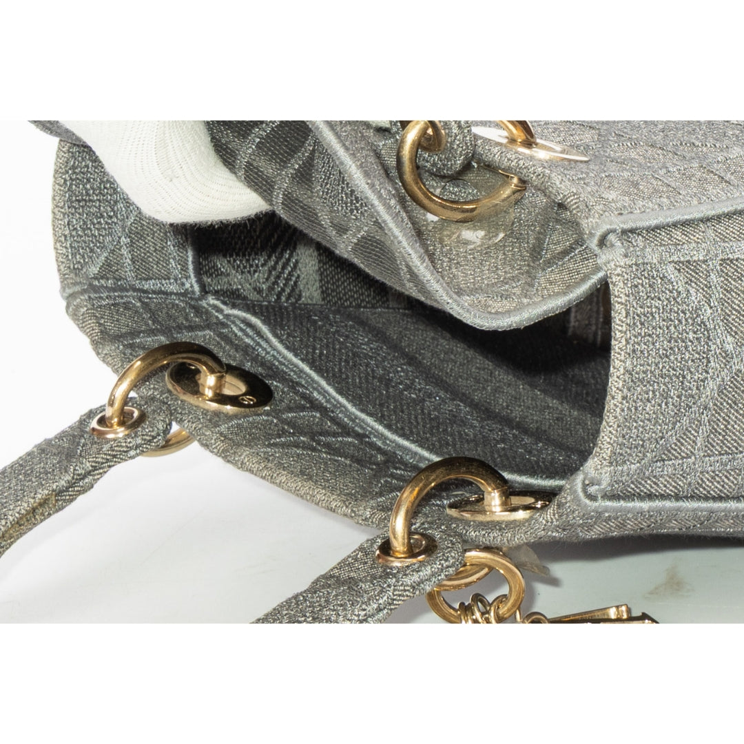 Dior Grey Cannage Medium Lady D-Lite Satchel