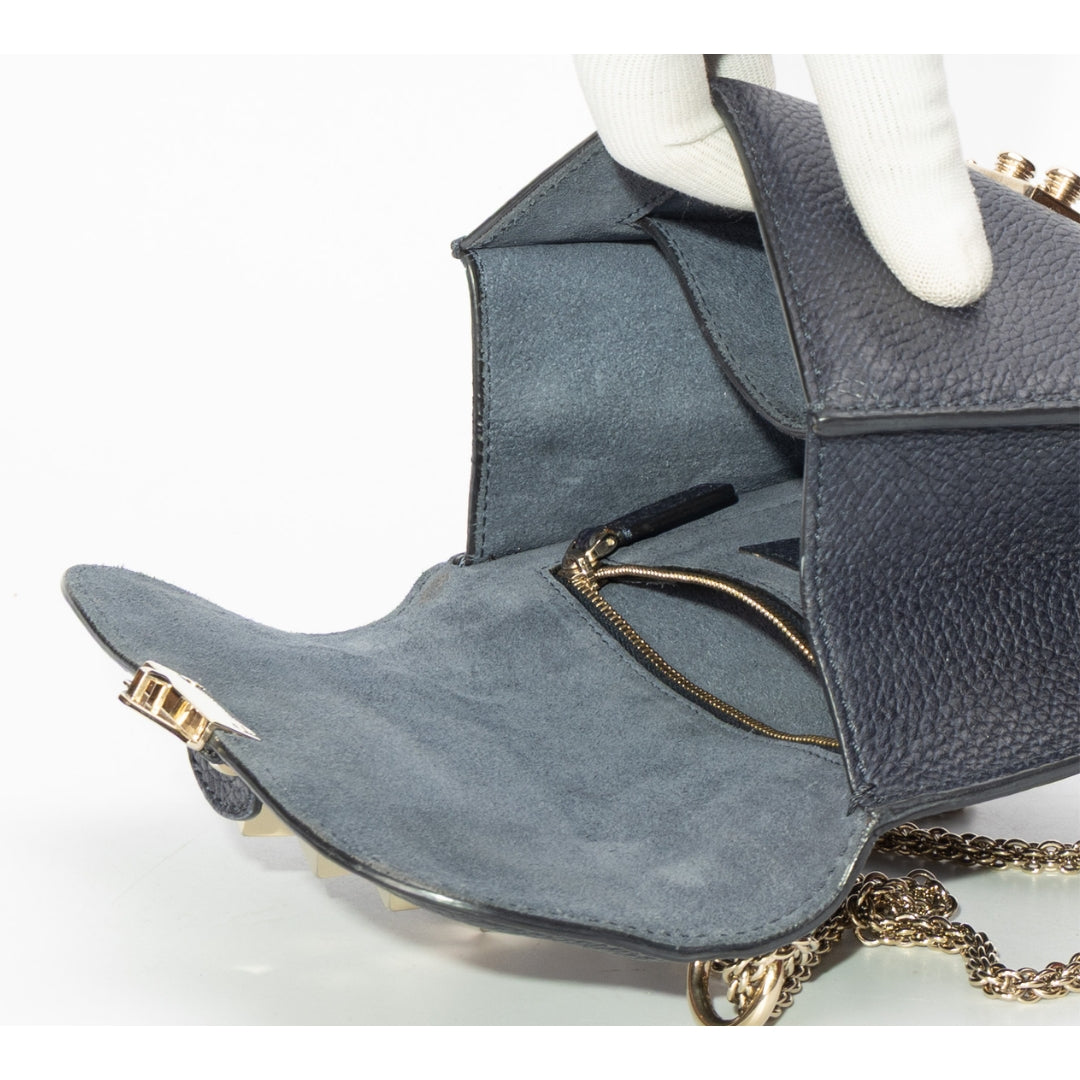 Valentino Blue Glam Lock Flap Shoulder Bag
