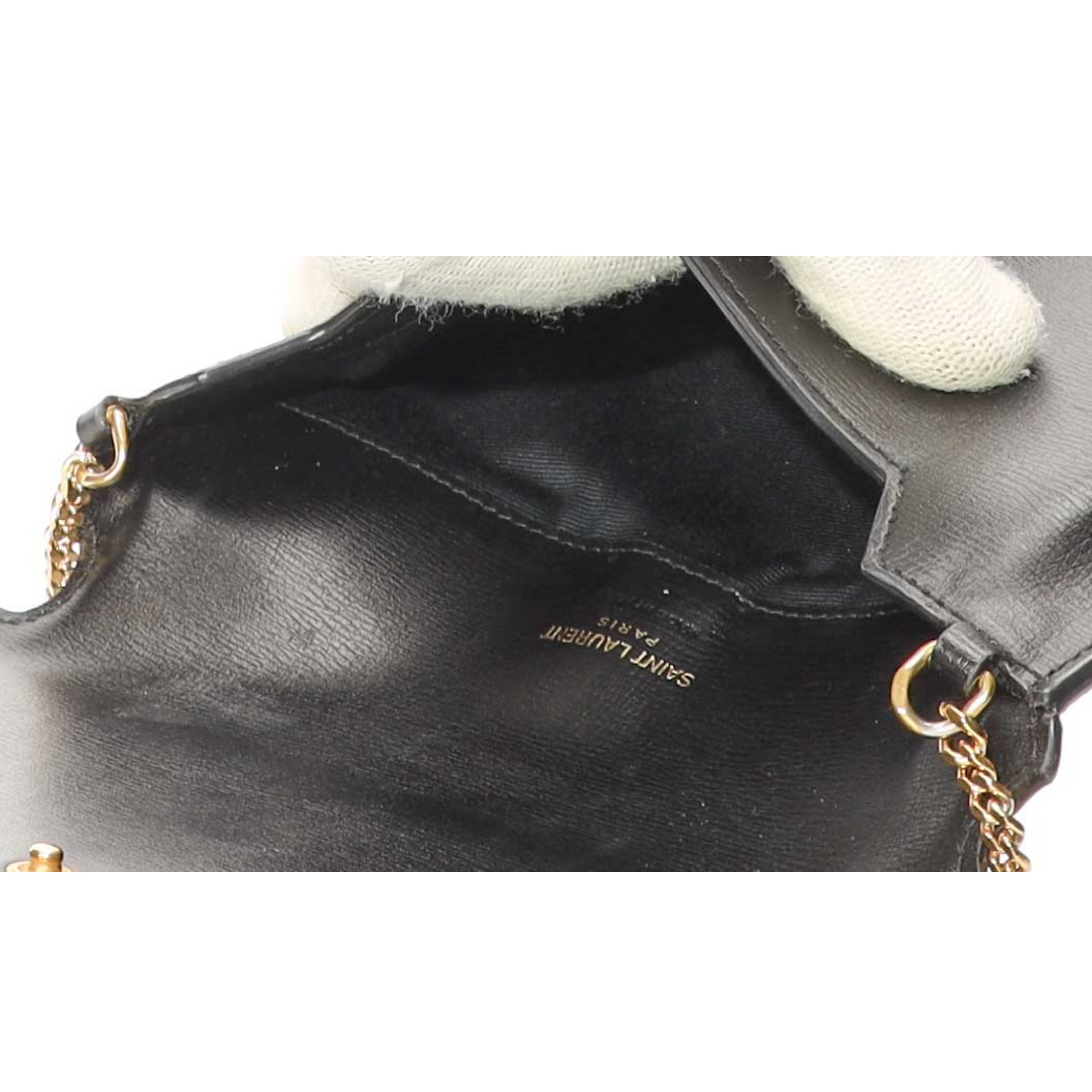 Yves Saint Laurent Black Phone Holder Crossbody Bag