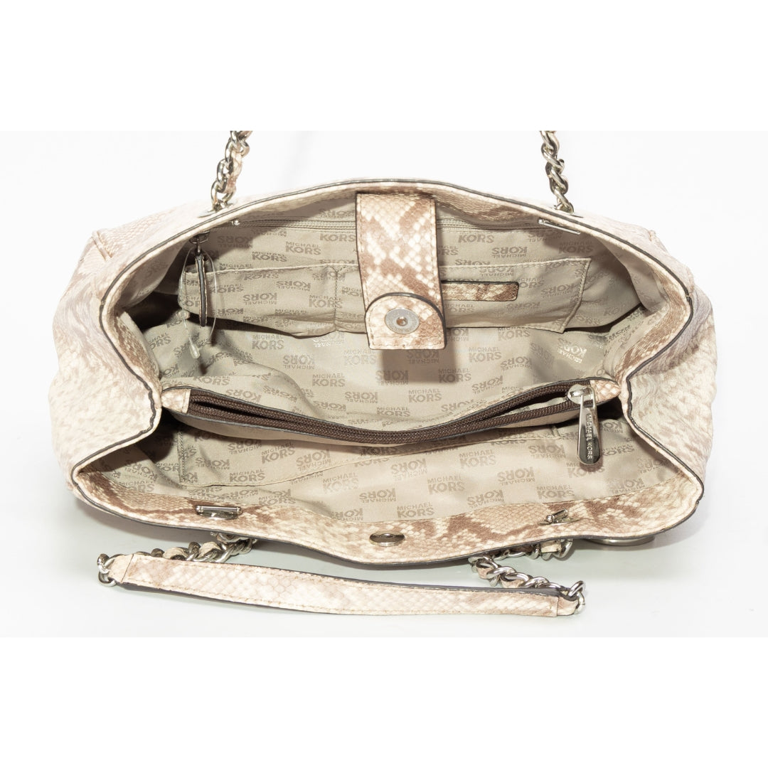 Michael Kors Python Embossed Leather Shoulder Bag