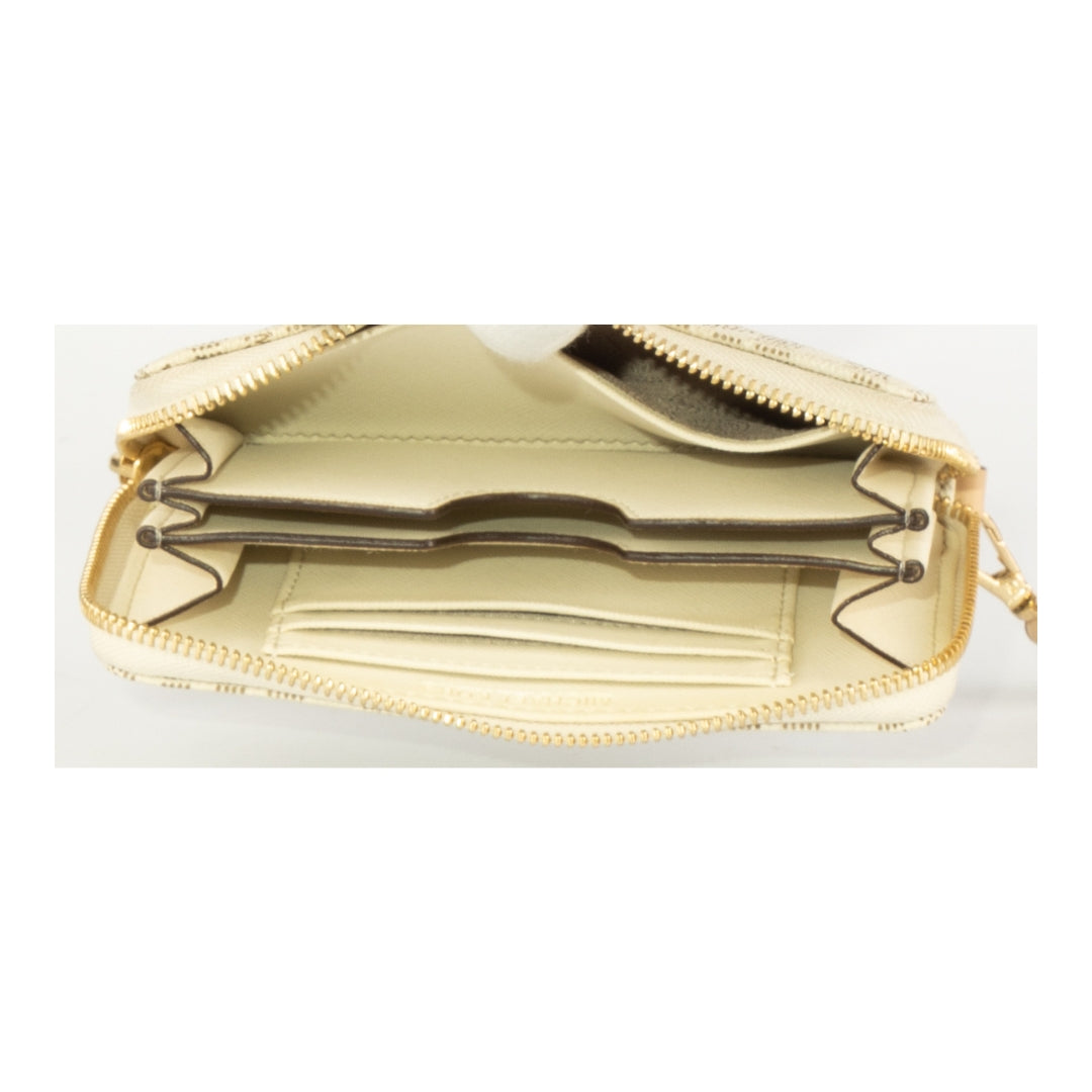 Michael Kors Beige Signature Coated Canvas Wristlet