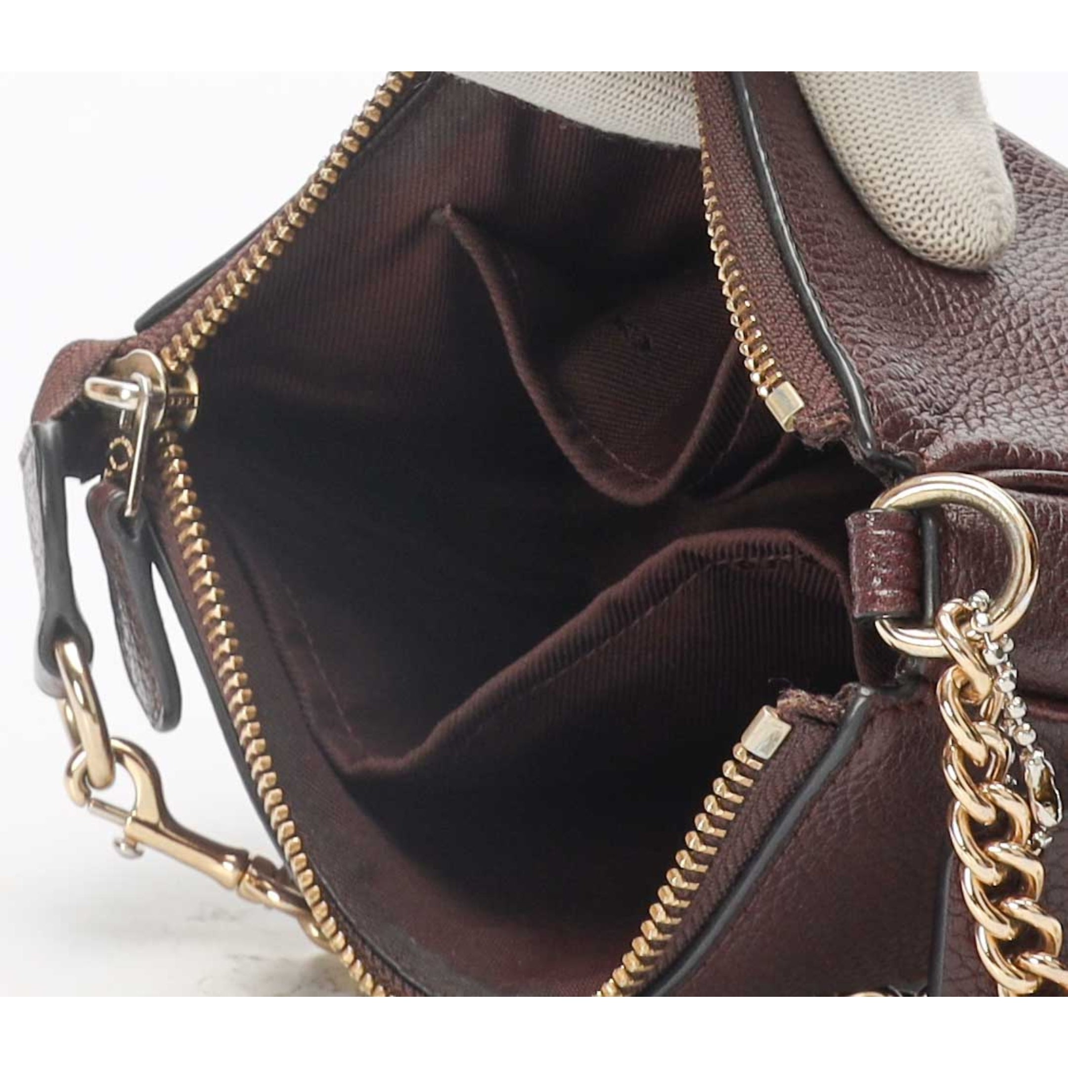 Coach Burgundy Nolita 19 Pochette Bag