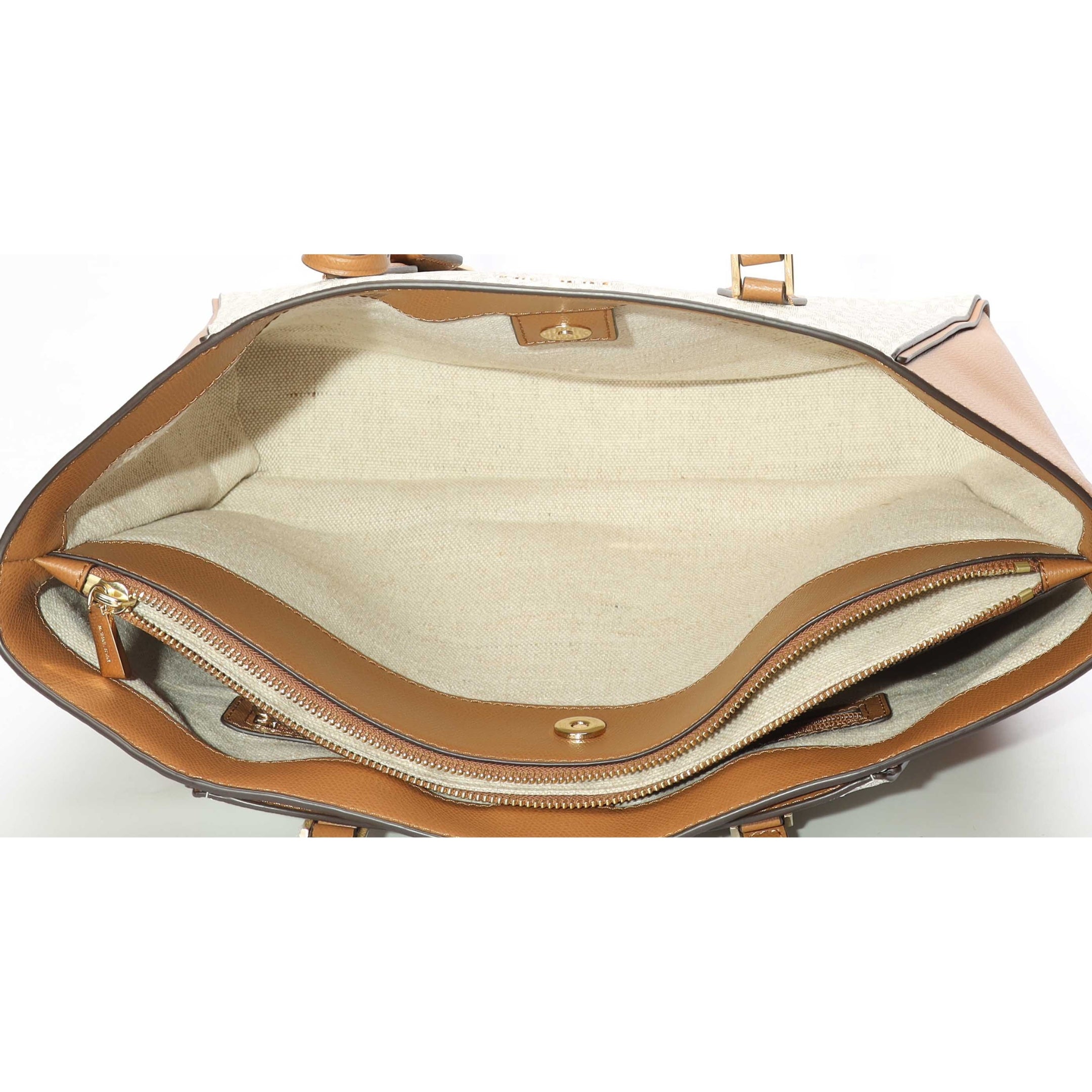 Michael Kors Taryn Large Vanilla Acorn Logo Tote