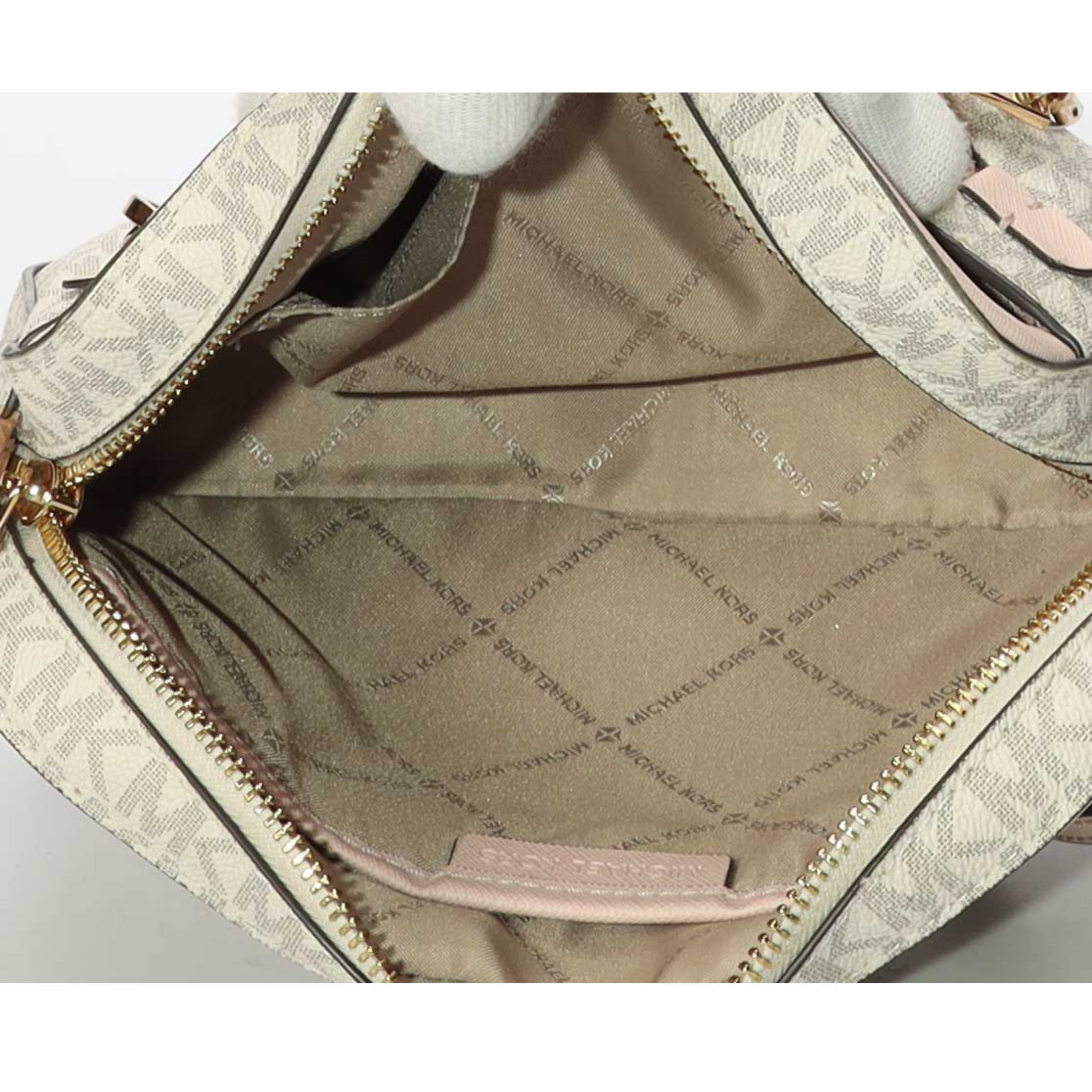 Michael Kors Jet Set Vanilla Pink Logo Crossbody Bag
