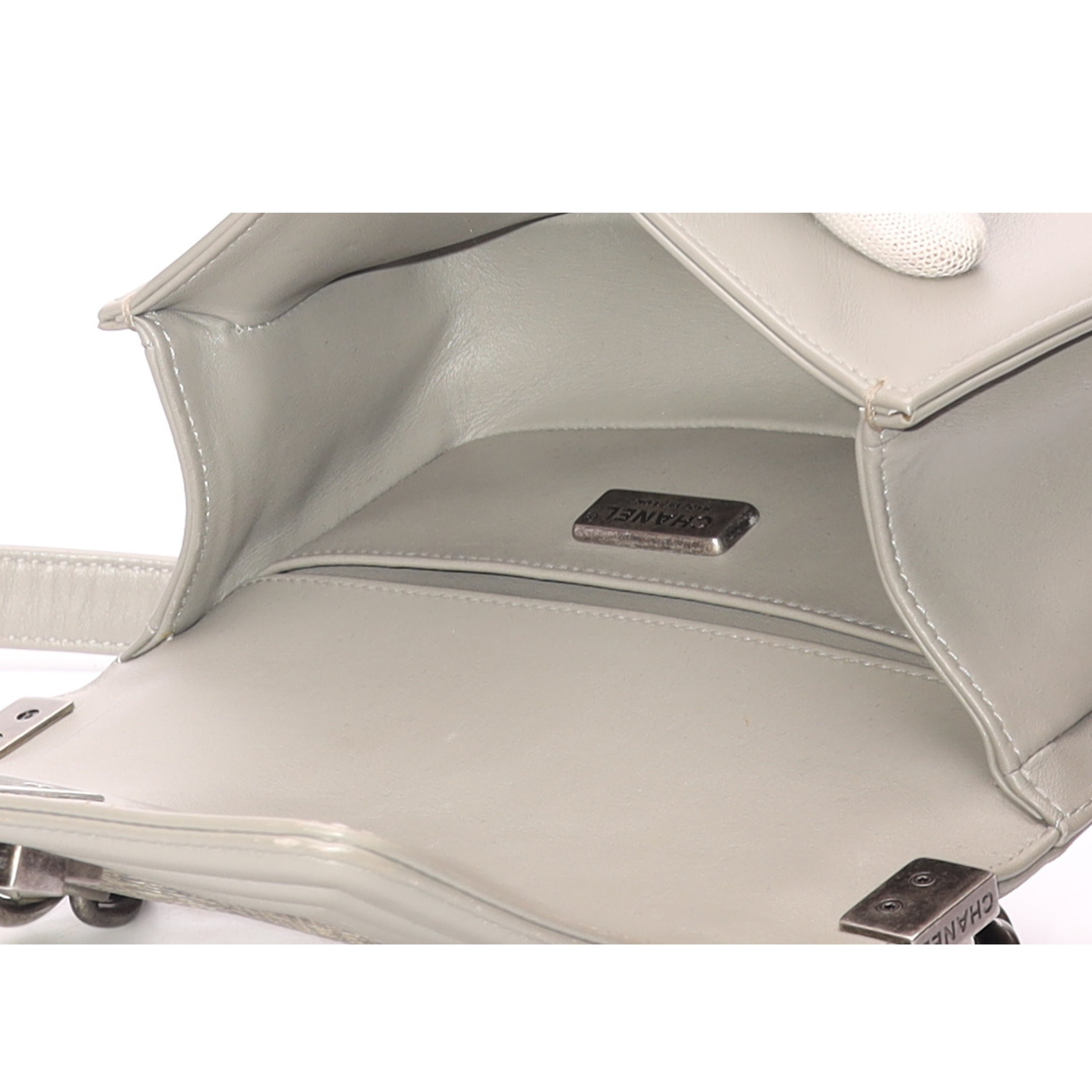 Chanel Boy Grey Flap Crossbody Bag