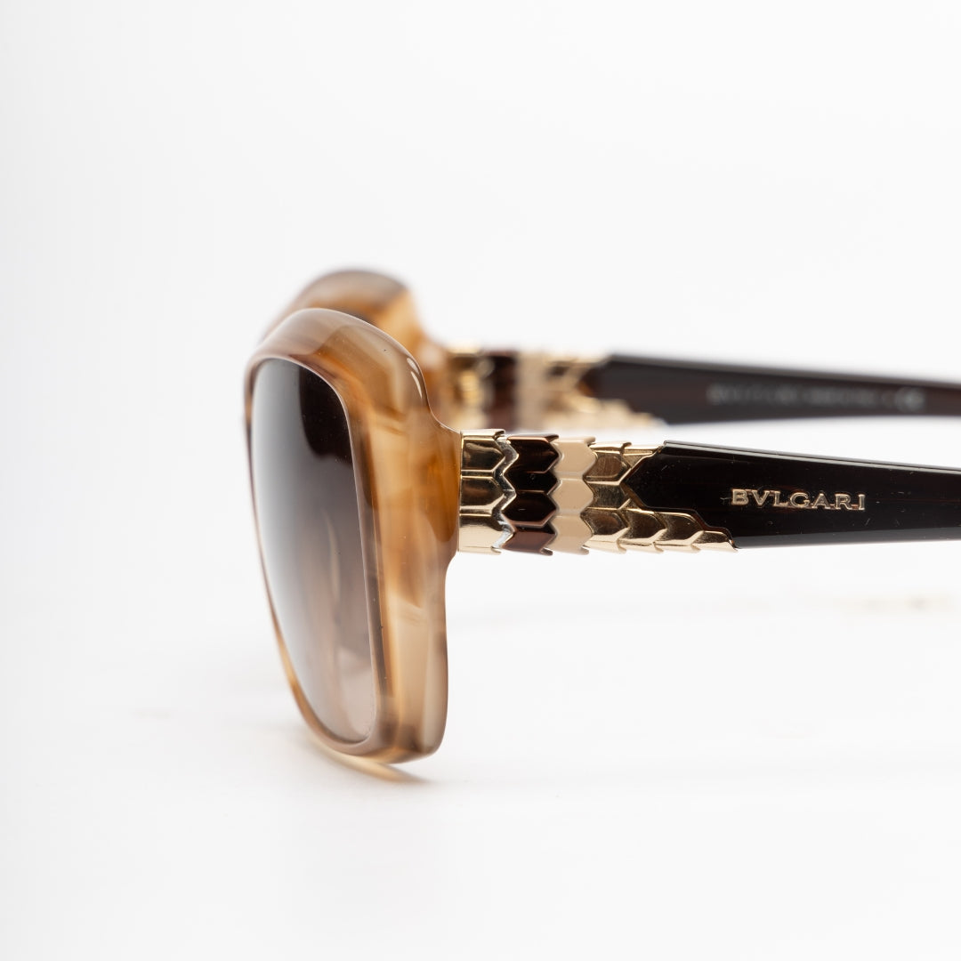 Bvlgari Beige/Brown Cat Eye Sunglasses