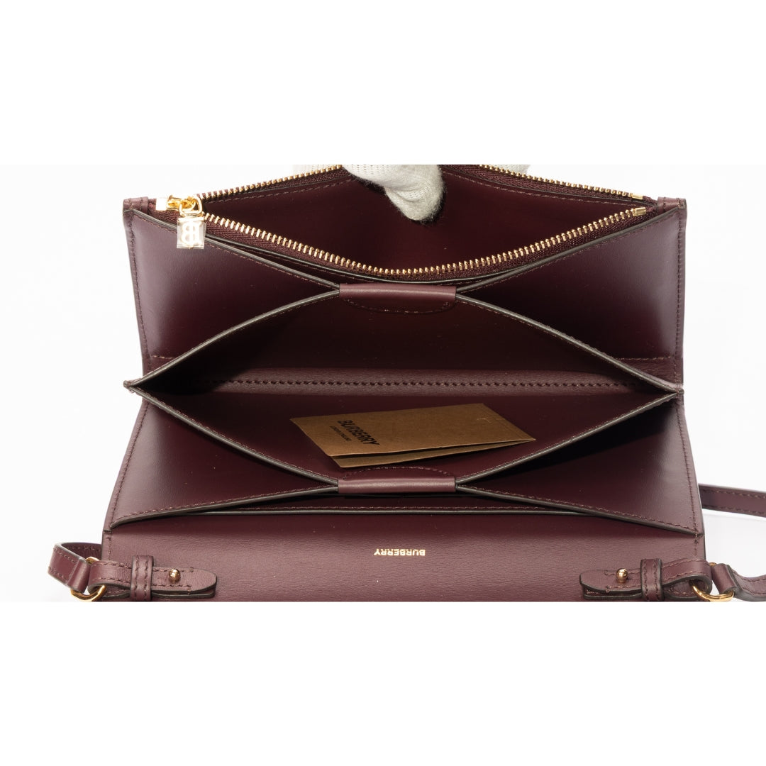 Burberry Hazelmere Leather Wallet on Strap
