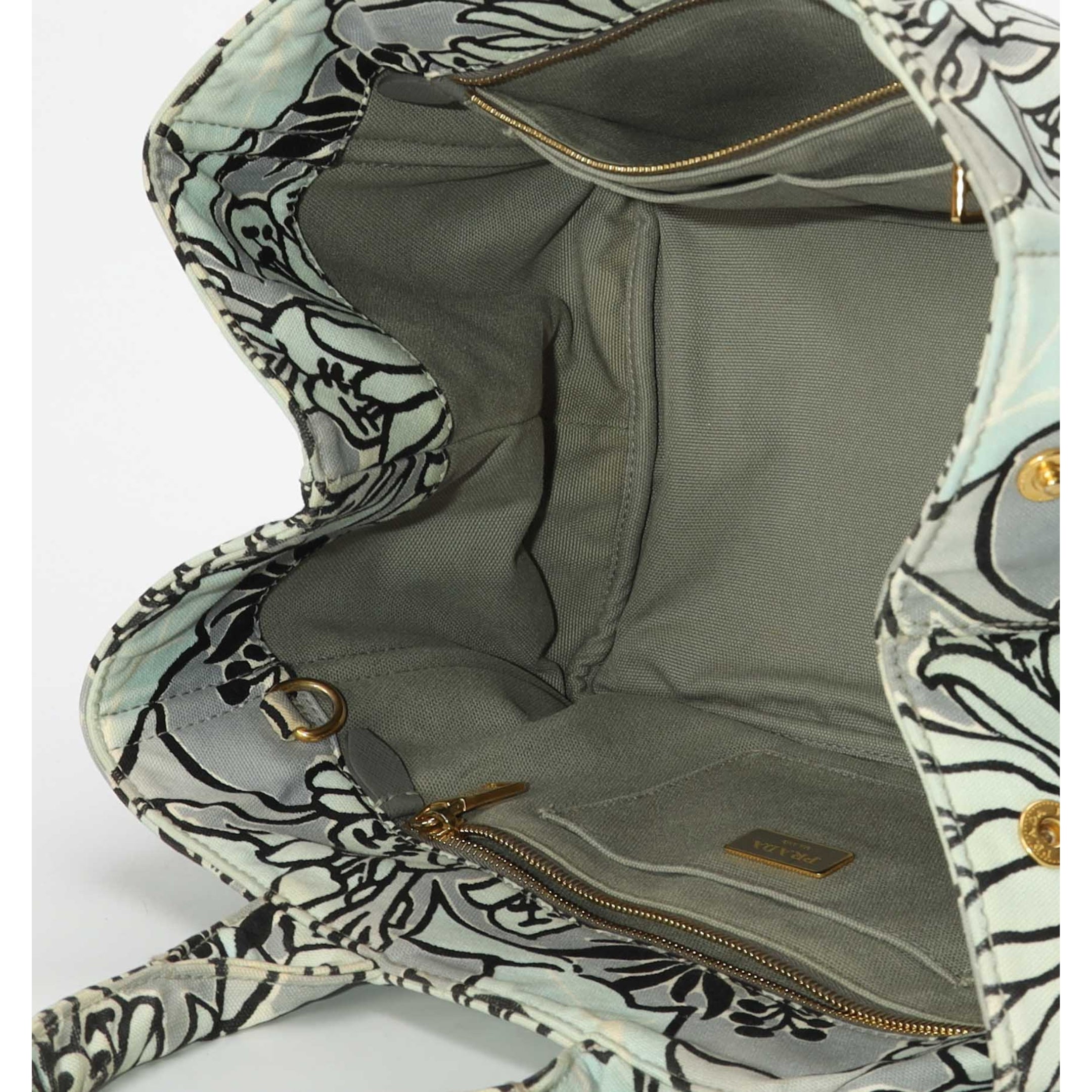 Prada Floral Printed Canvas Canapa Satchel