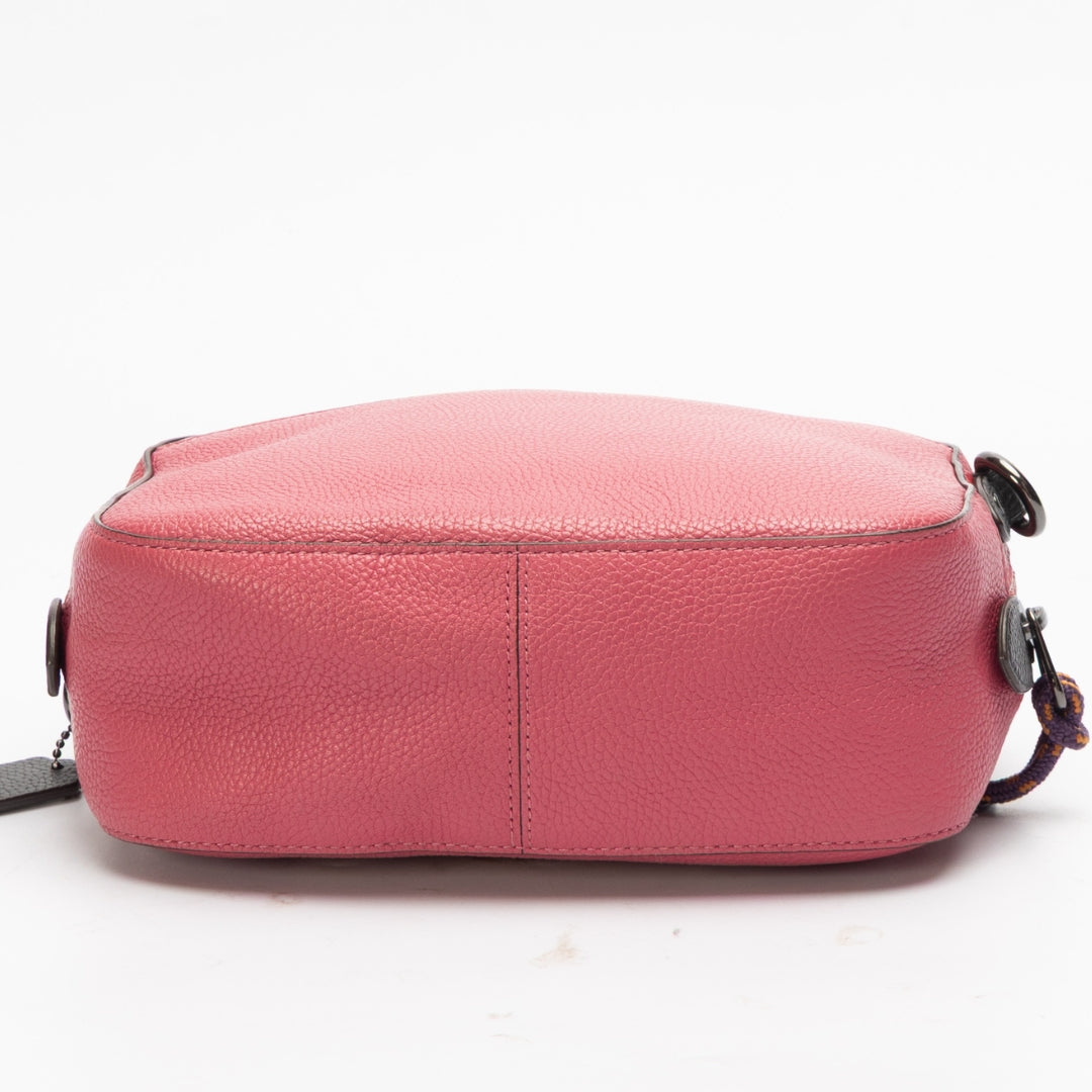 Coach Pink Logo Print Camera Bag