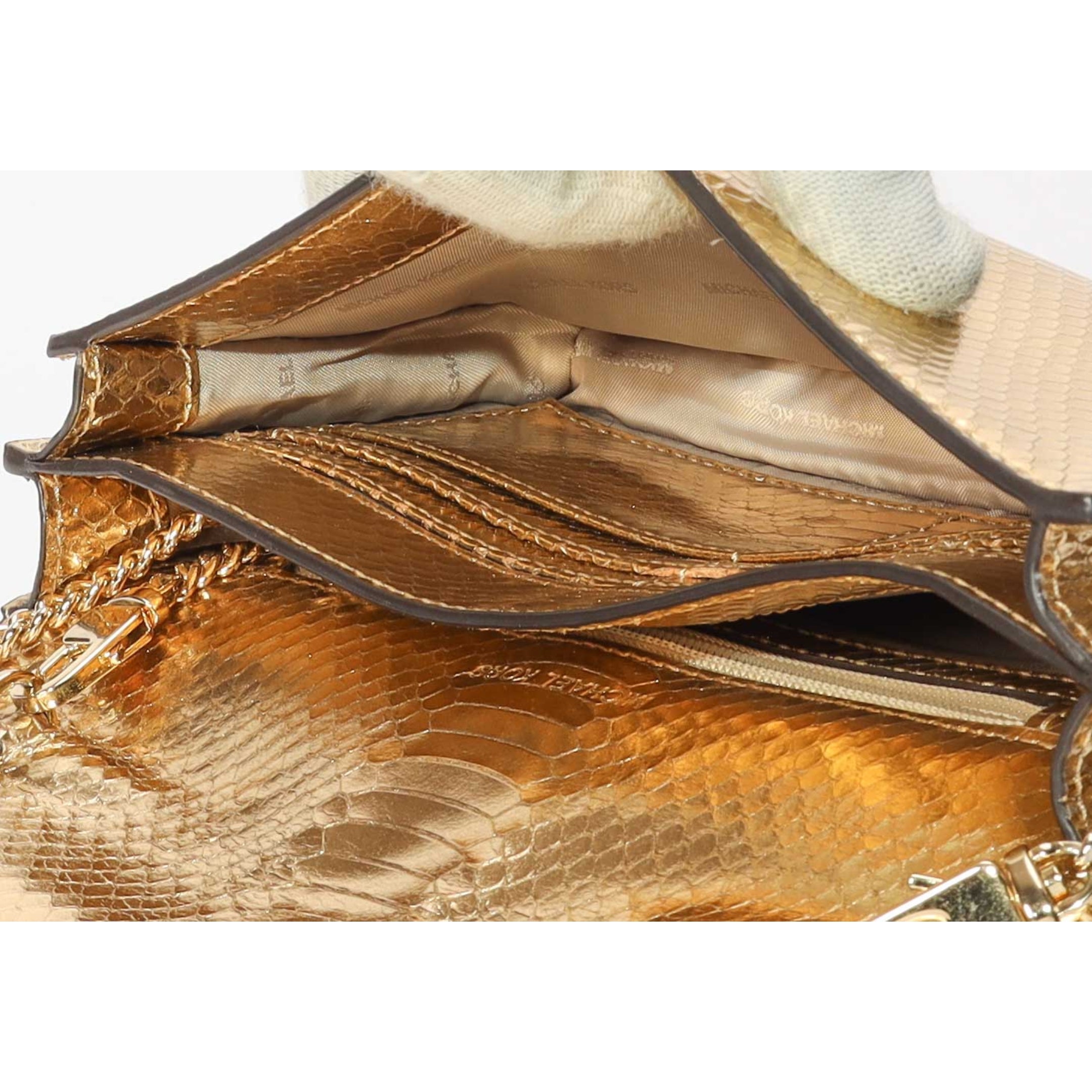 Michael Kors Mott Metallic Gold Chain Clutch