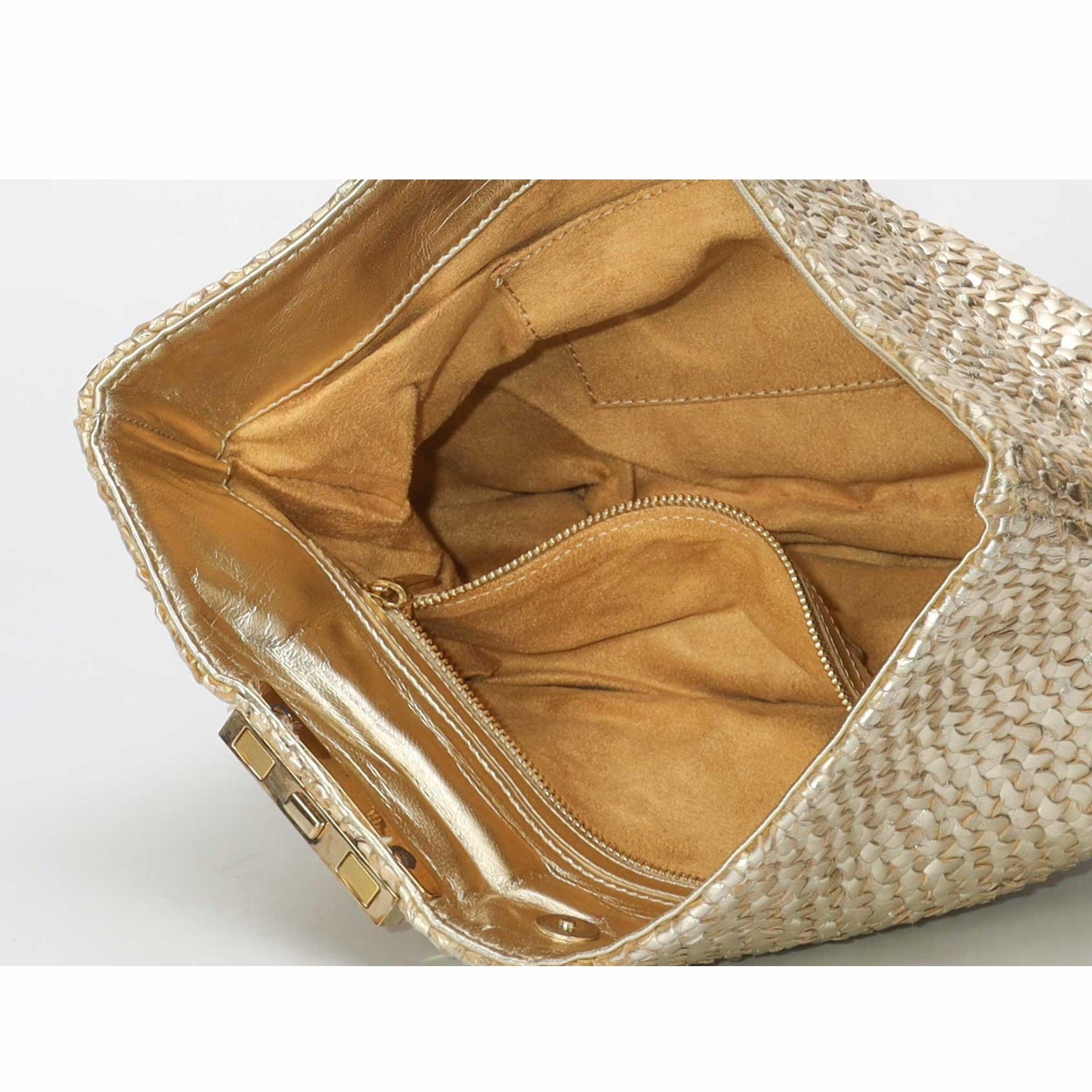 Jimmy Choo Gold Lurex Chandra Embellished Clutch