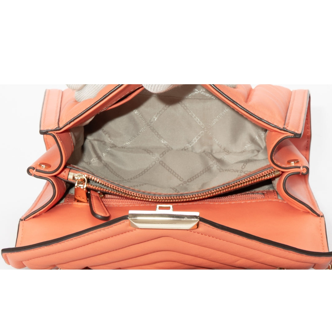 Michael Kors Whitney Orange Quilted Shoulder Bag