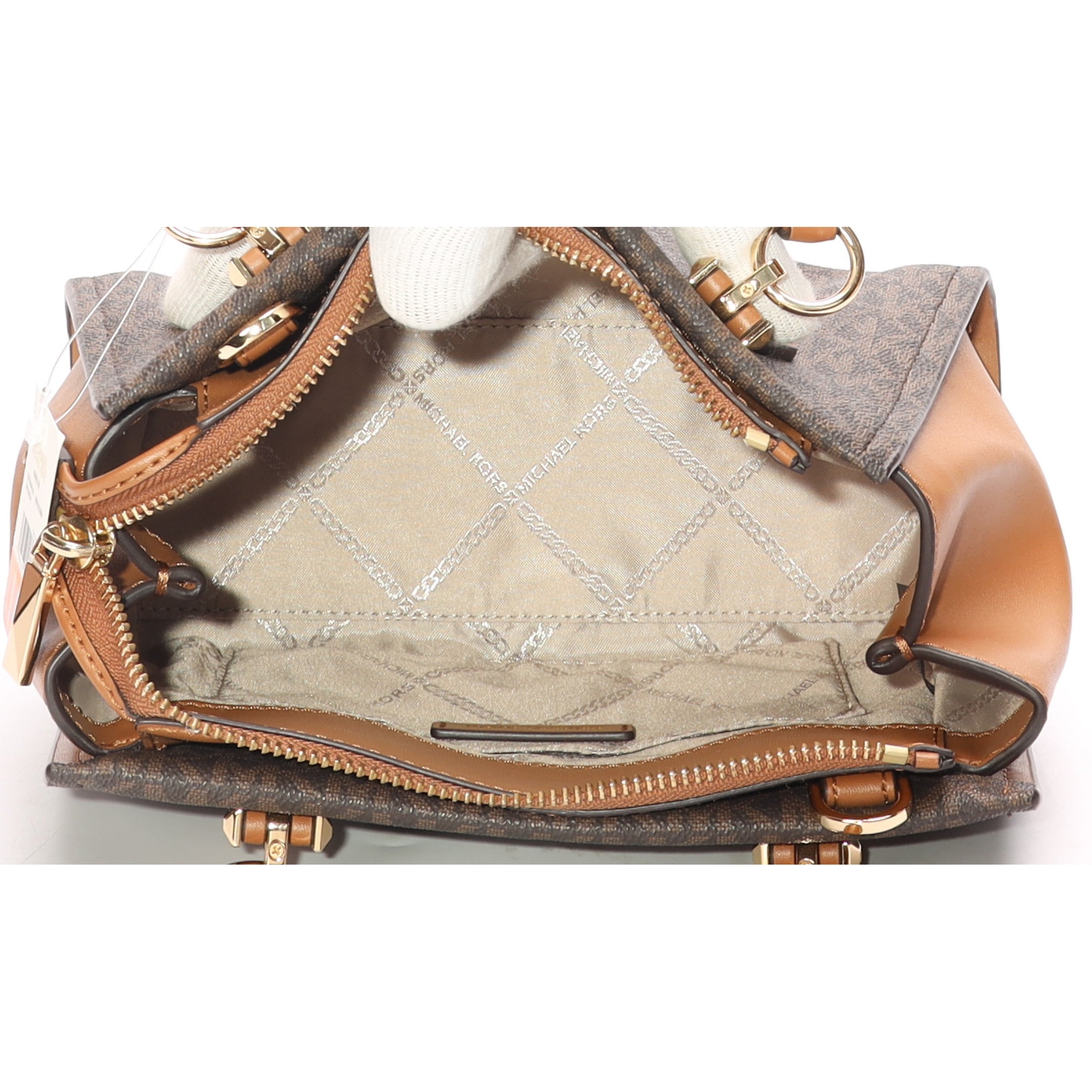 Michael Kors Marilyn Brown Logo Satchel