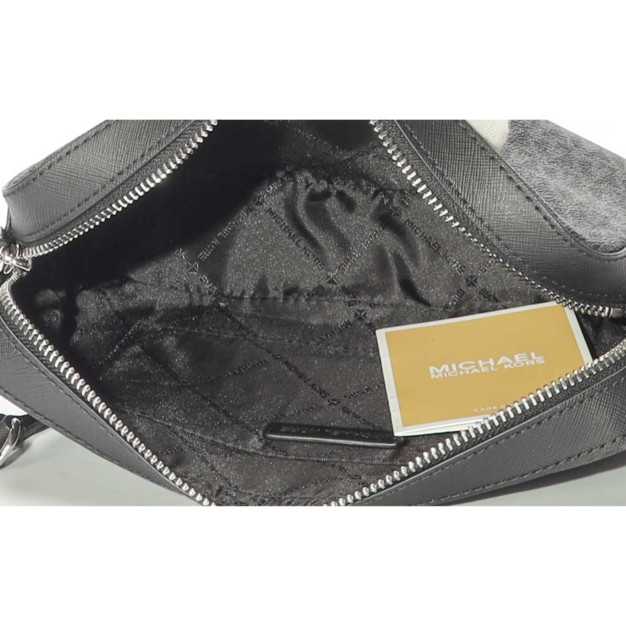 Michael Kors Black Jet Set Logo Camera Crossbody Bag