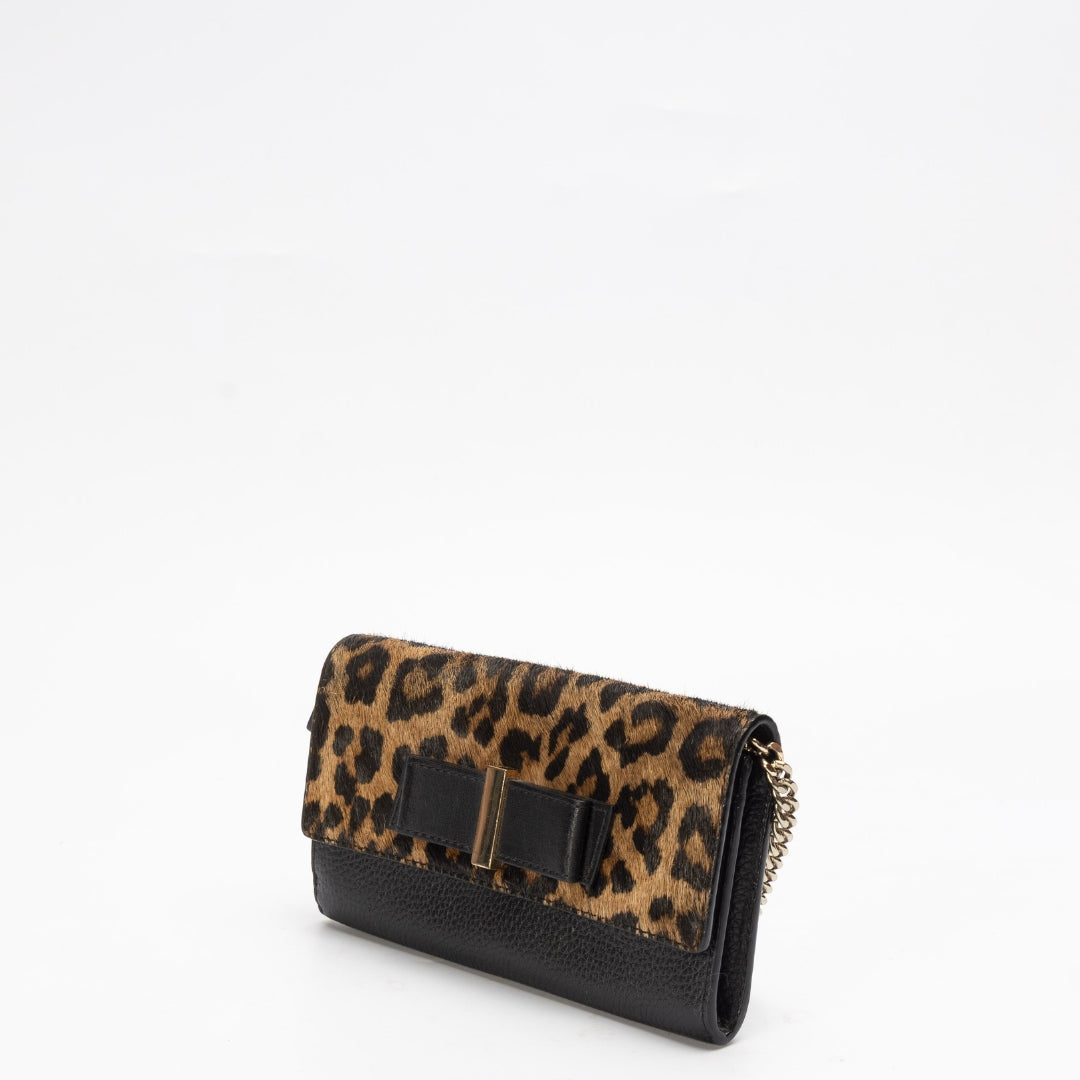 Kate Spade Leopard Print Milou Chain Clutch