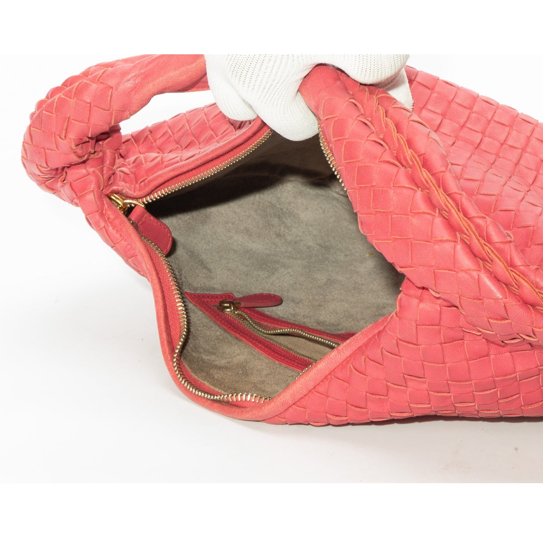 Bottega Veneta Red Intrecciato Leather Hobo Bag
