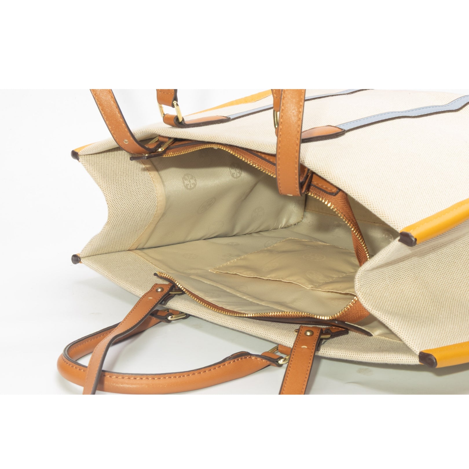 Tory Burch Tricolor Canvas Blake Shopper Tote