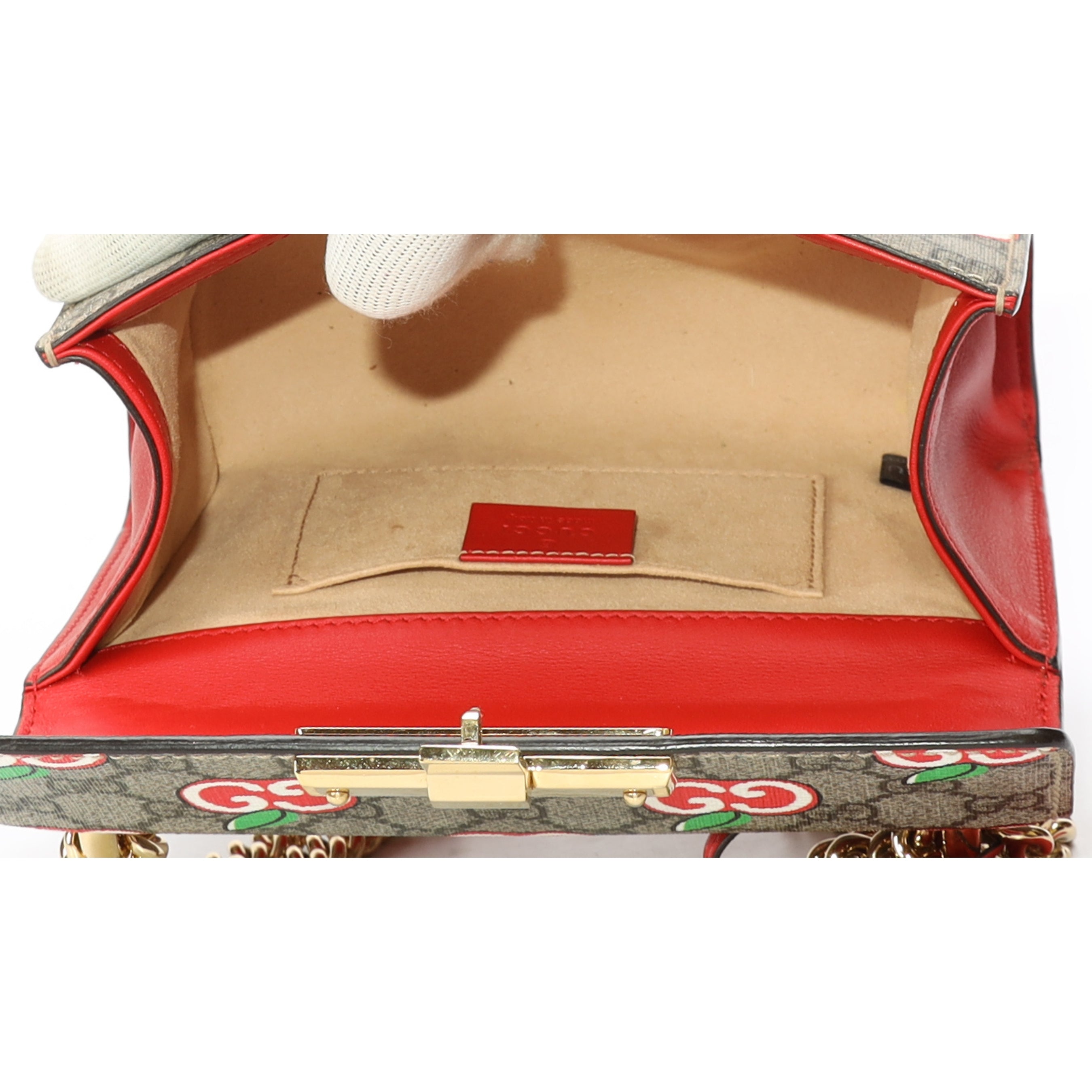 Gucci GG Apple Print Padlock Crossbody Bag