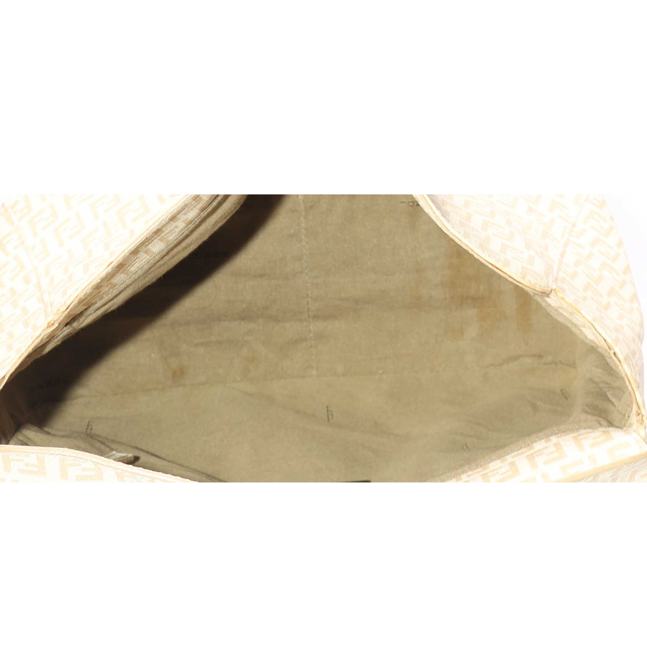 Fendi Beige Zucchino Coated Canvas FF Handle Tote