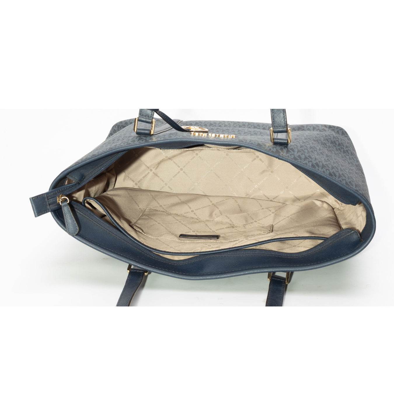 Michael Kors Navy Jet Set Travel Logo Tote