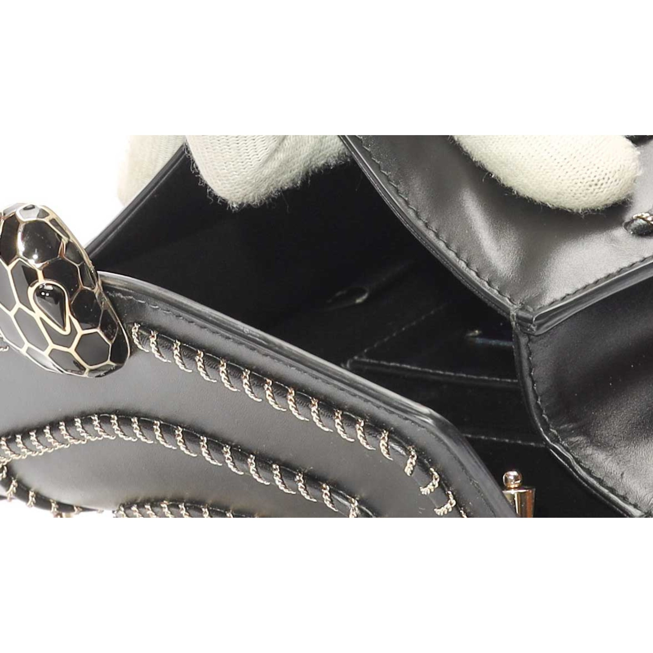 Bvlgari Black Serpenti Blast Flap Crossbody Bag