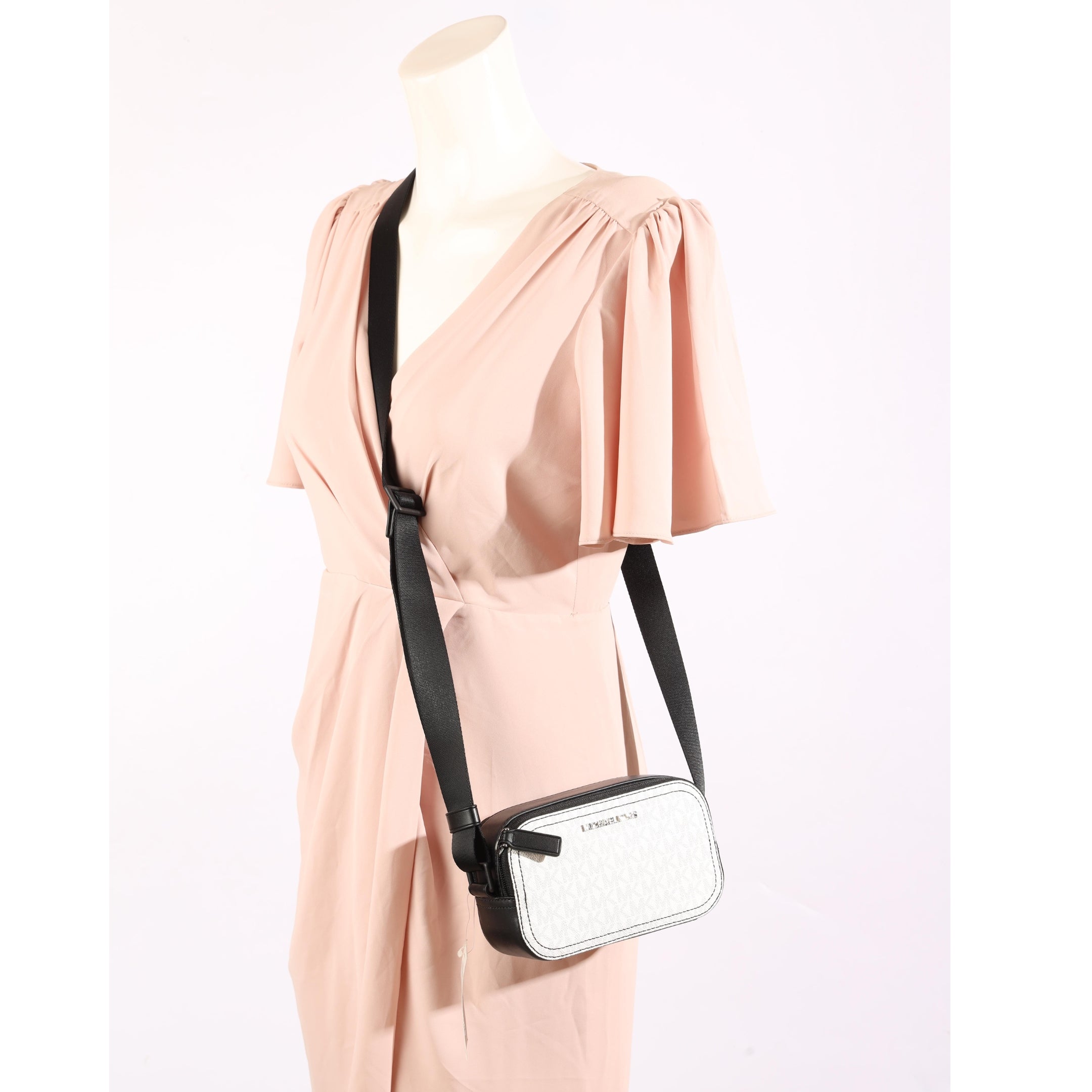 Michael Kors B&W Logo Camera Crossbody Bag