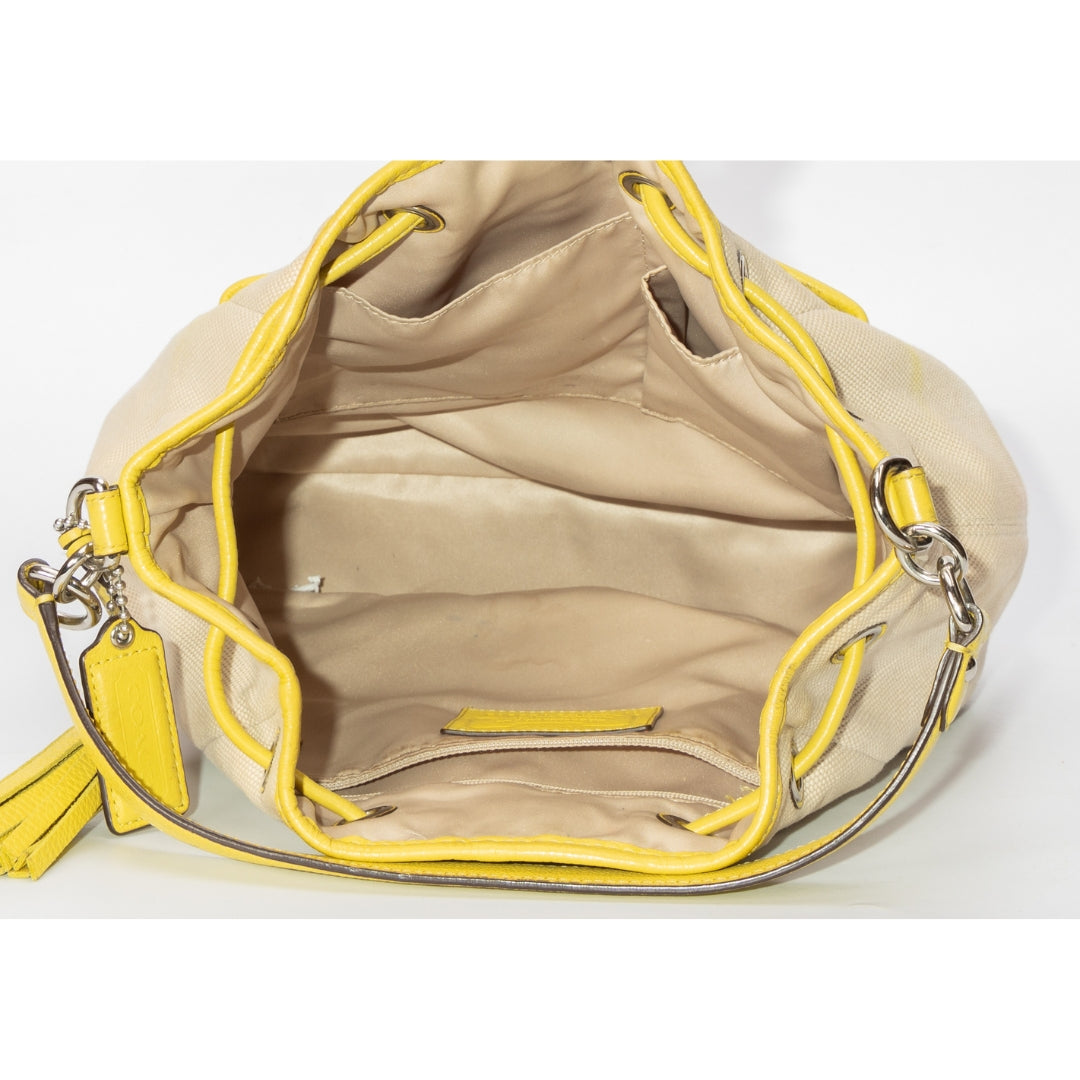 Coach Avery Canvas Drawstring Shoulder Bag