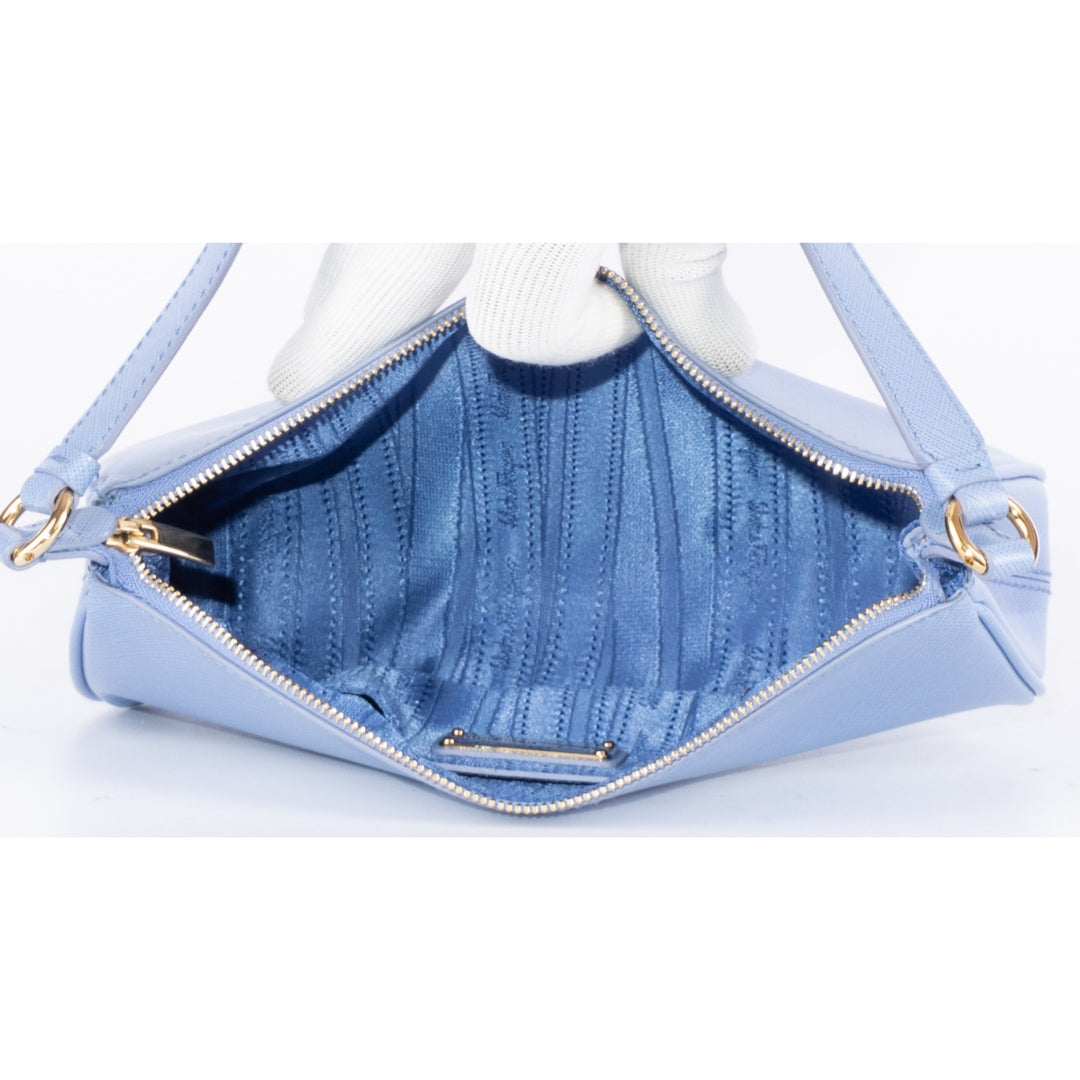 Salvatore Ferragamo Blue Leather Shoulder Bag