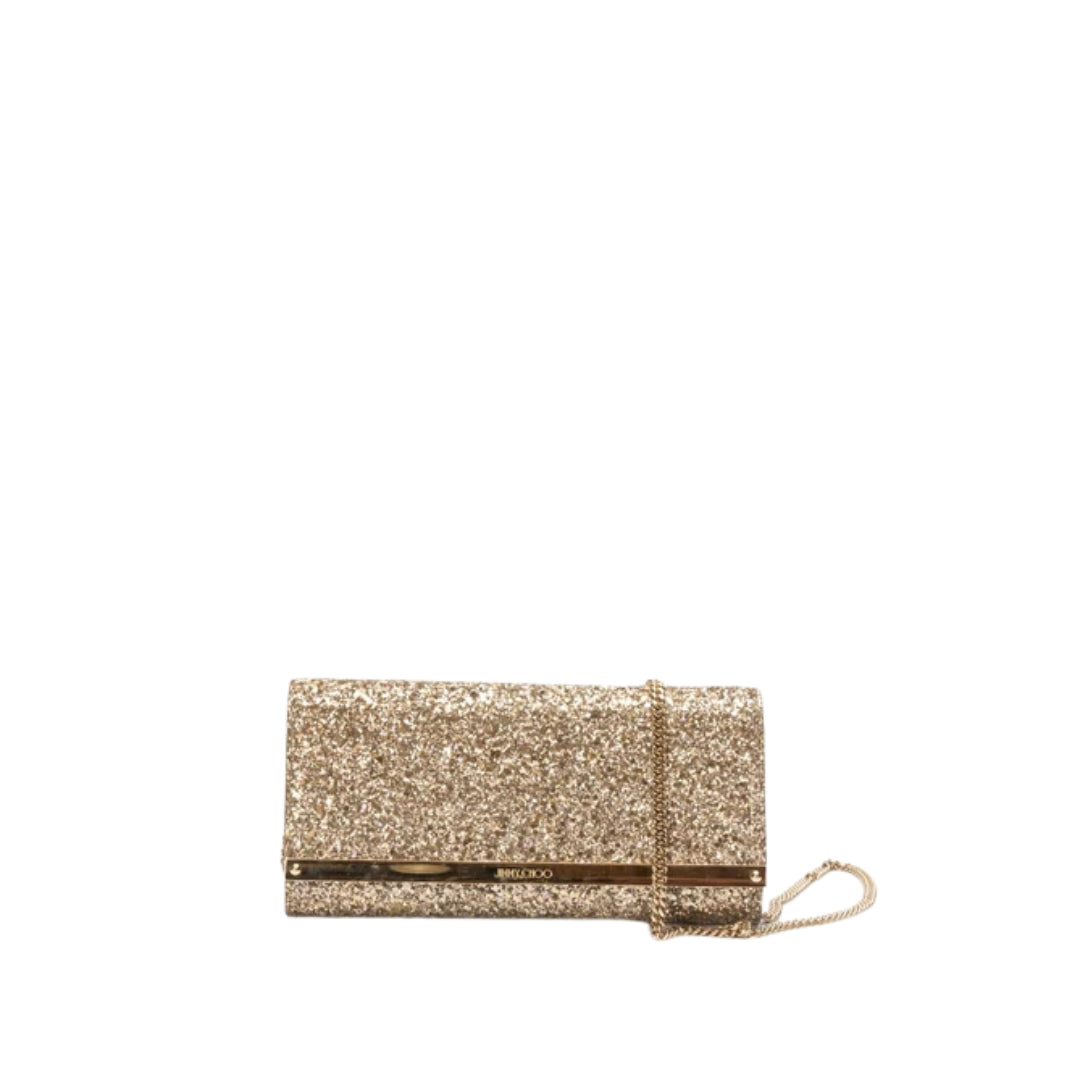 Jimmy Choo Glitter Fabric Milla Chain Wallet