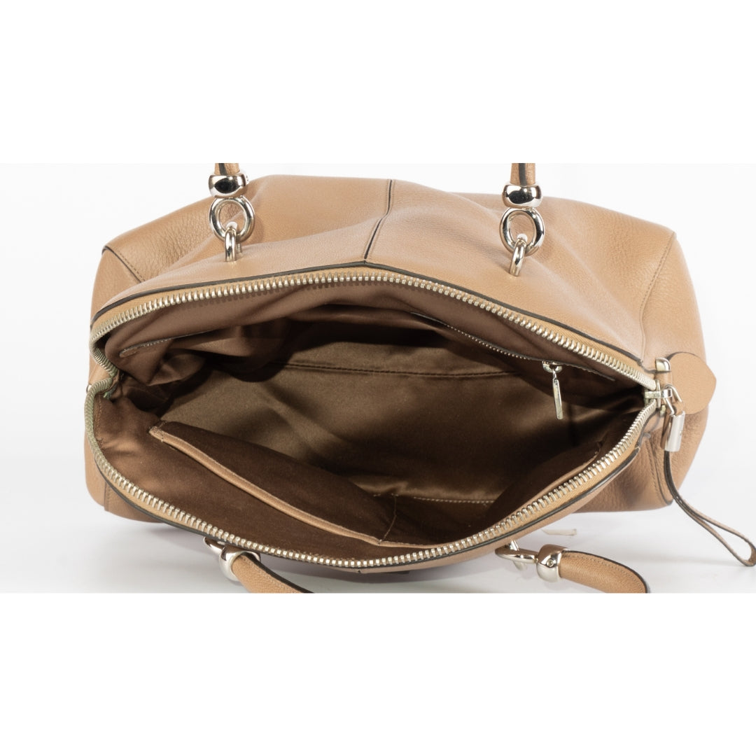 Tod's Dark Beige Leather Satchel