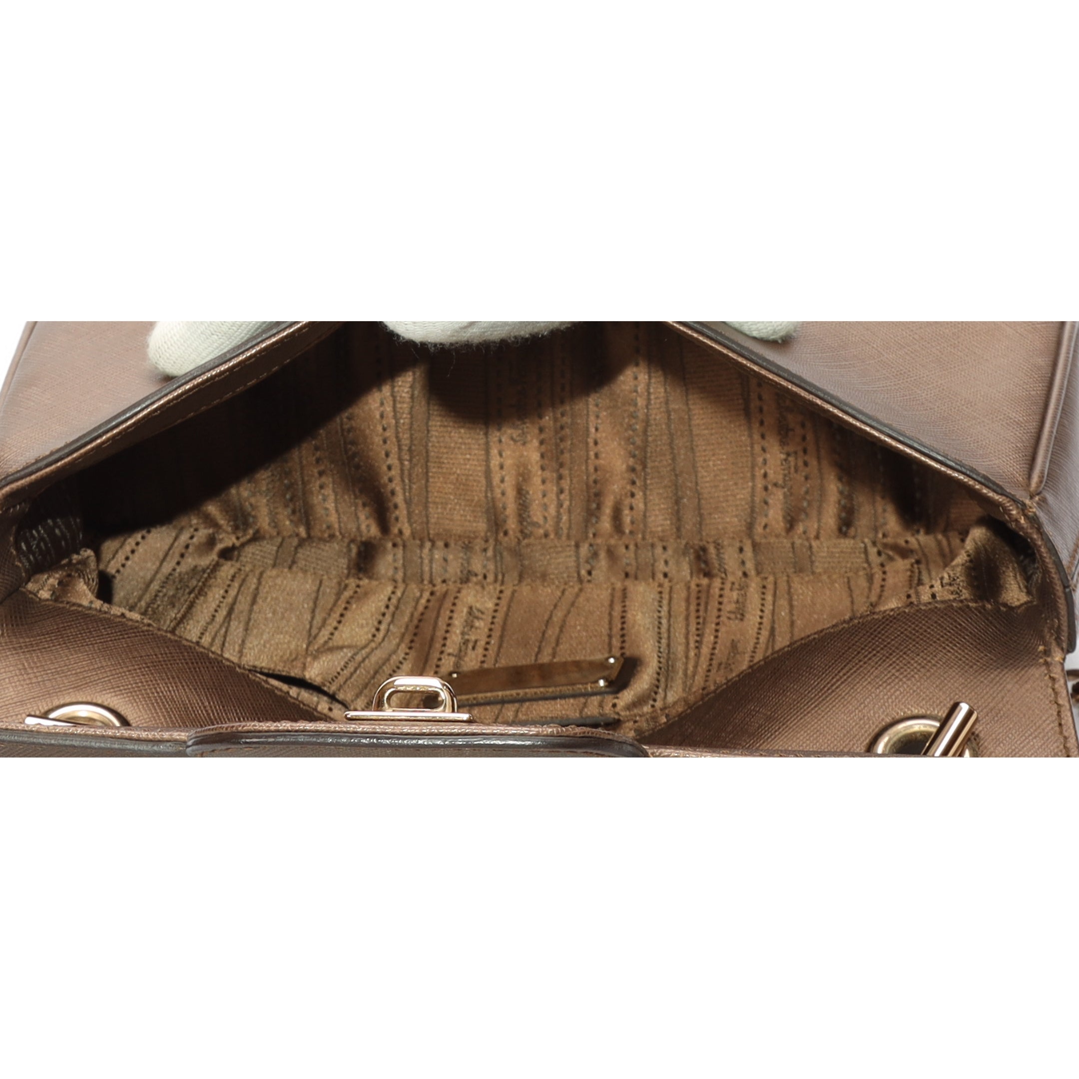 Salvatore Ferragamo Brown Gancini Chain Shoulder Bag