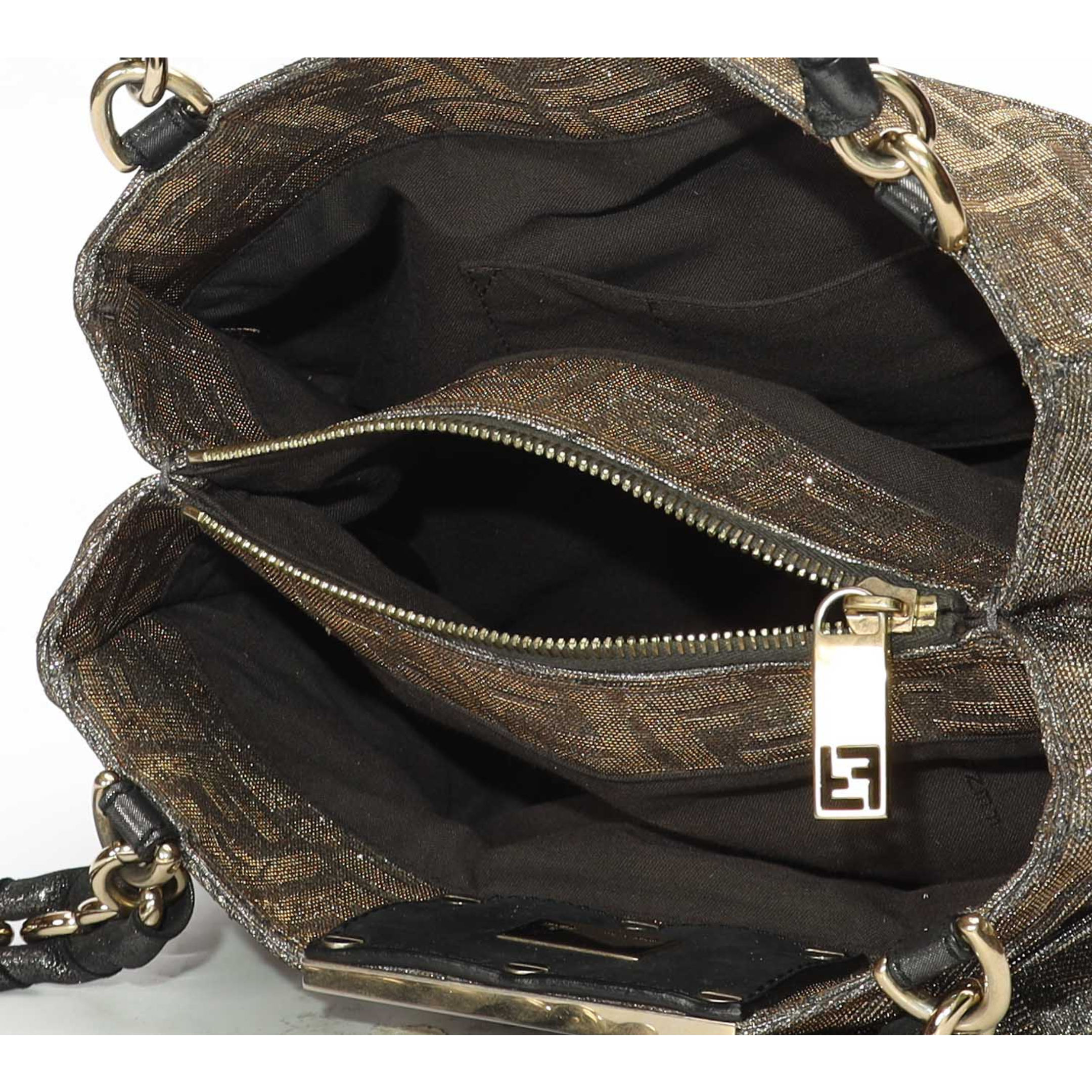 Fendi Zucca Canvas Mia Shoulder Bag