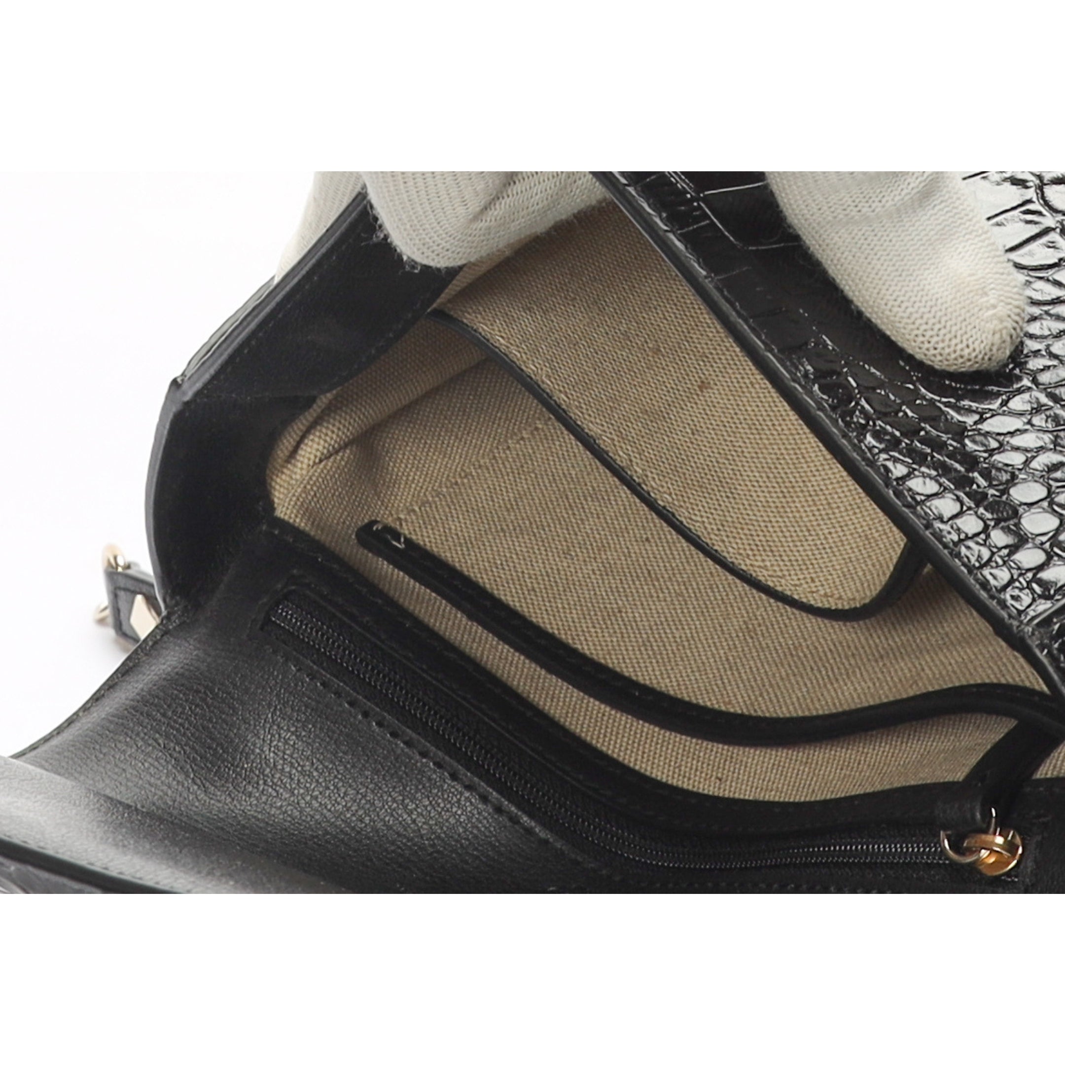 Jimmy Choo Varenne Croc-Embossed Chain Strap Clutch