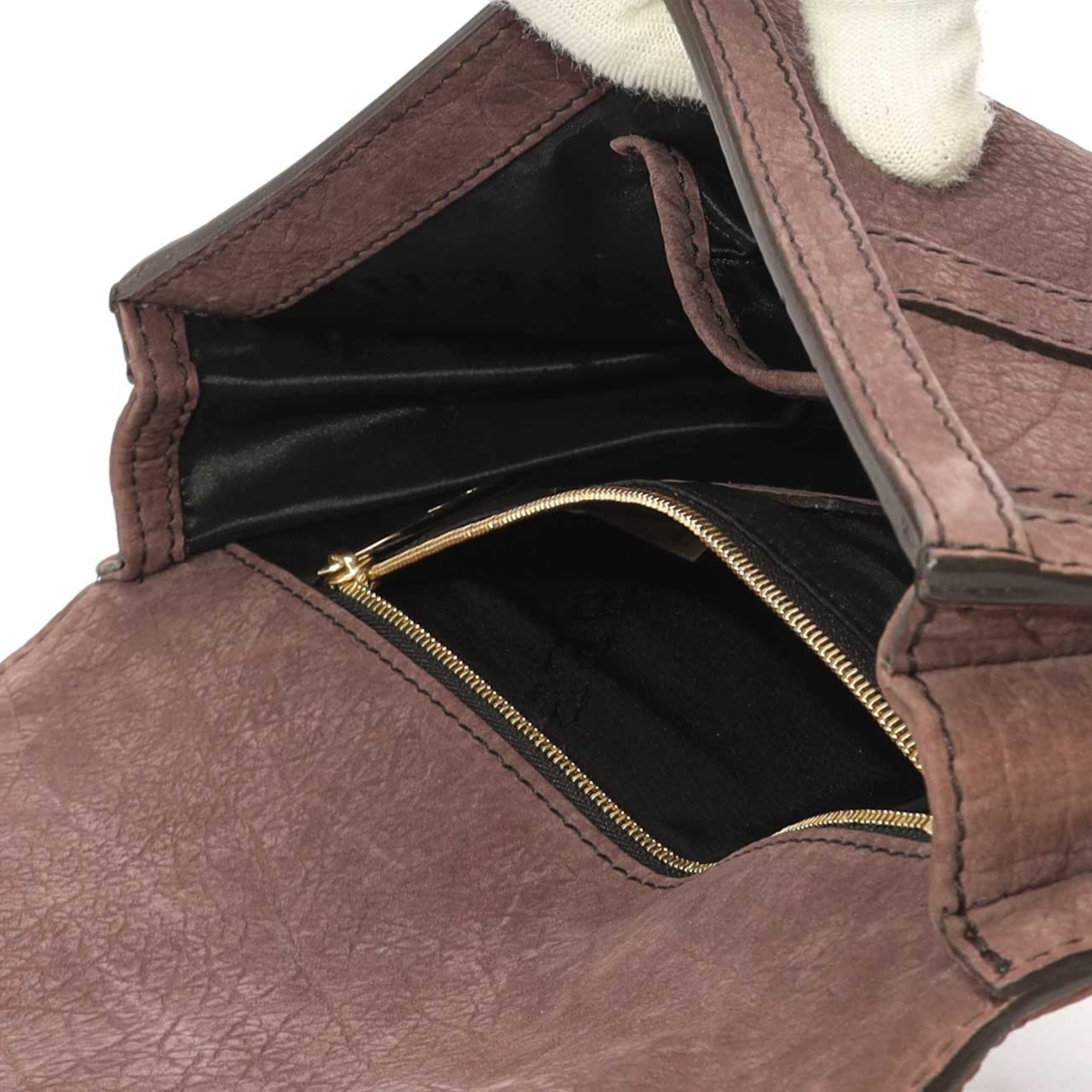 Burberry Brown Nubuck Margot Clutch
