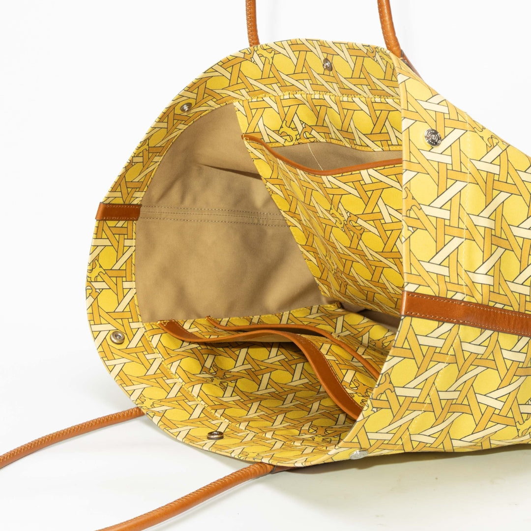 Tory Burch Canvas Basket-Weave Large Tote