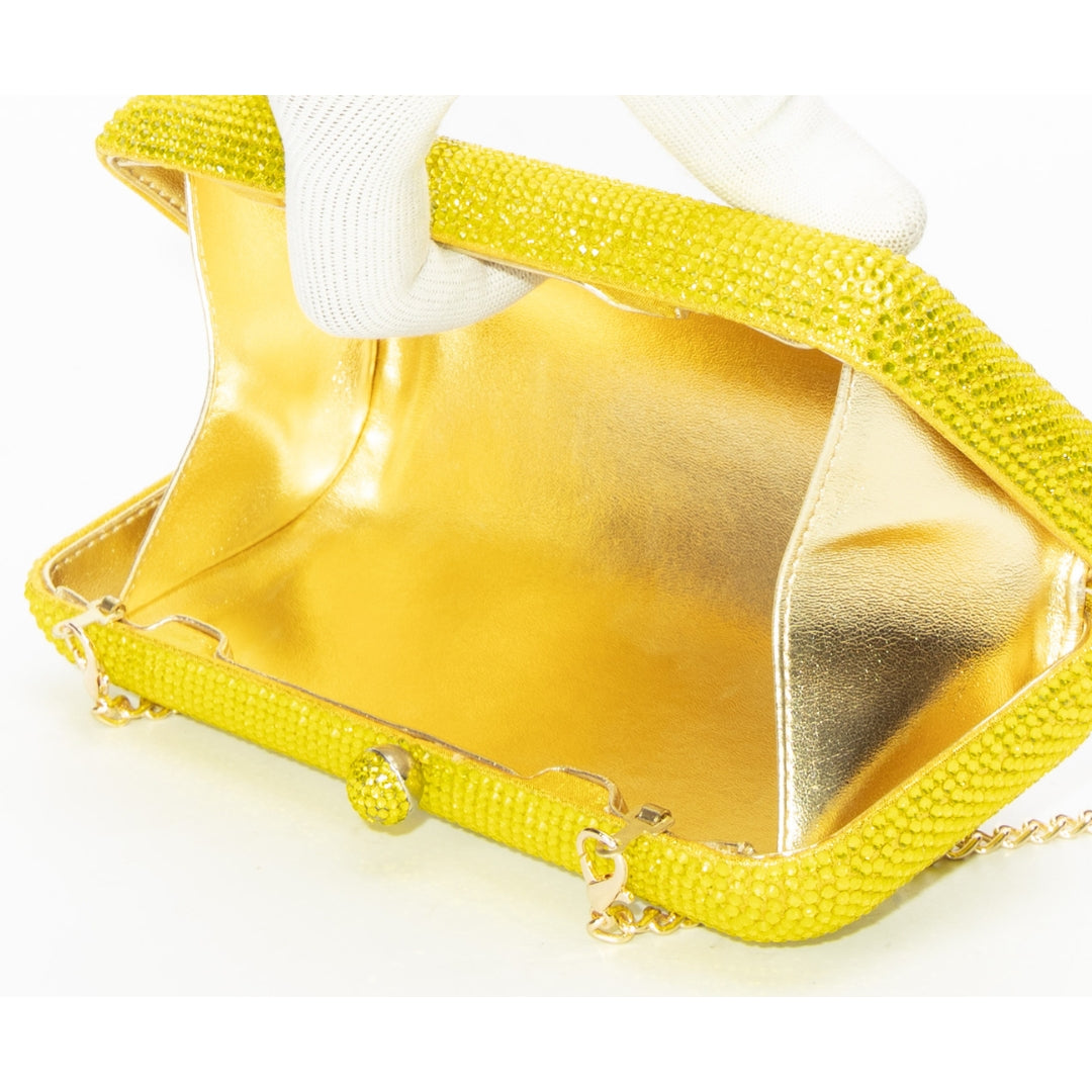 Swarovski Yellow B Crystal Clutch on Chain