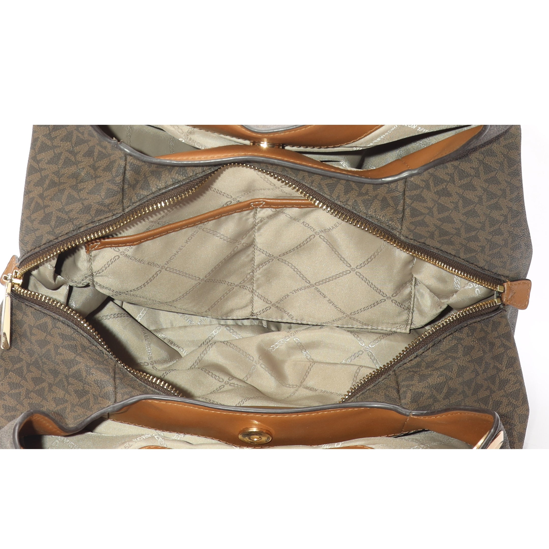 Michael Kors Lillie Large Brown Logo Shoulder Bag