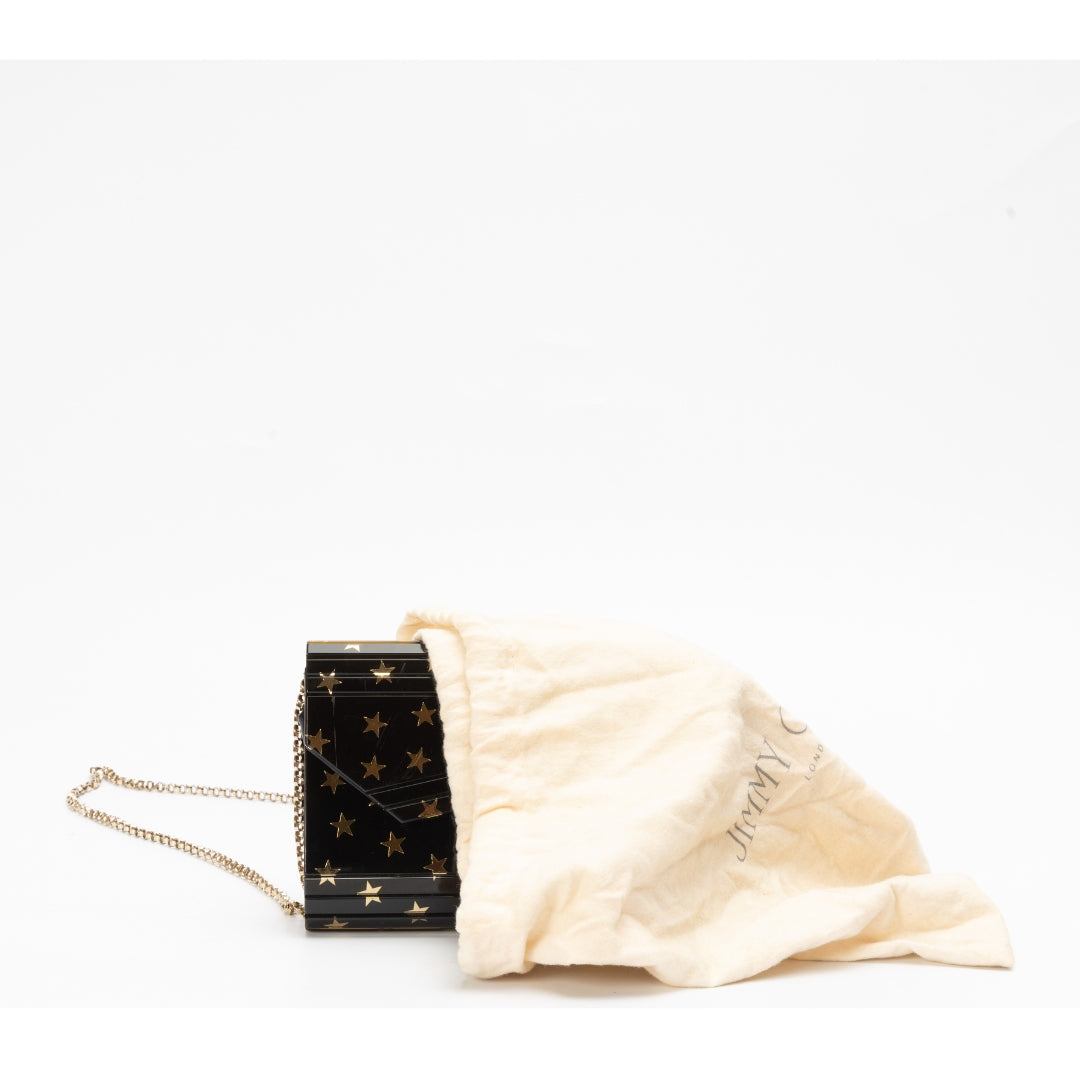 Jimmy Choo Black and Gold Mini Acrylic Crossbody bag