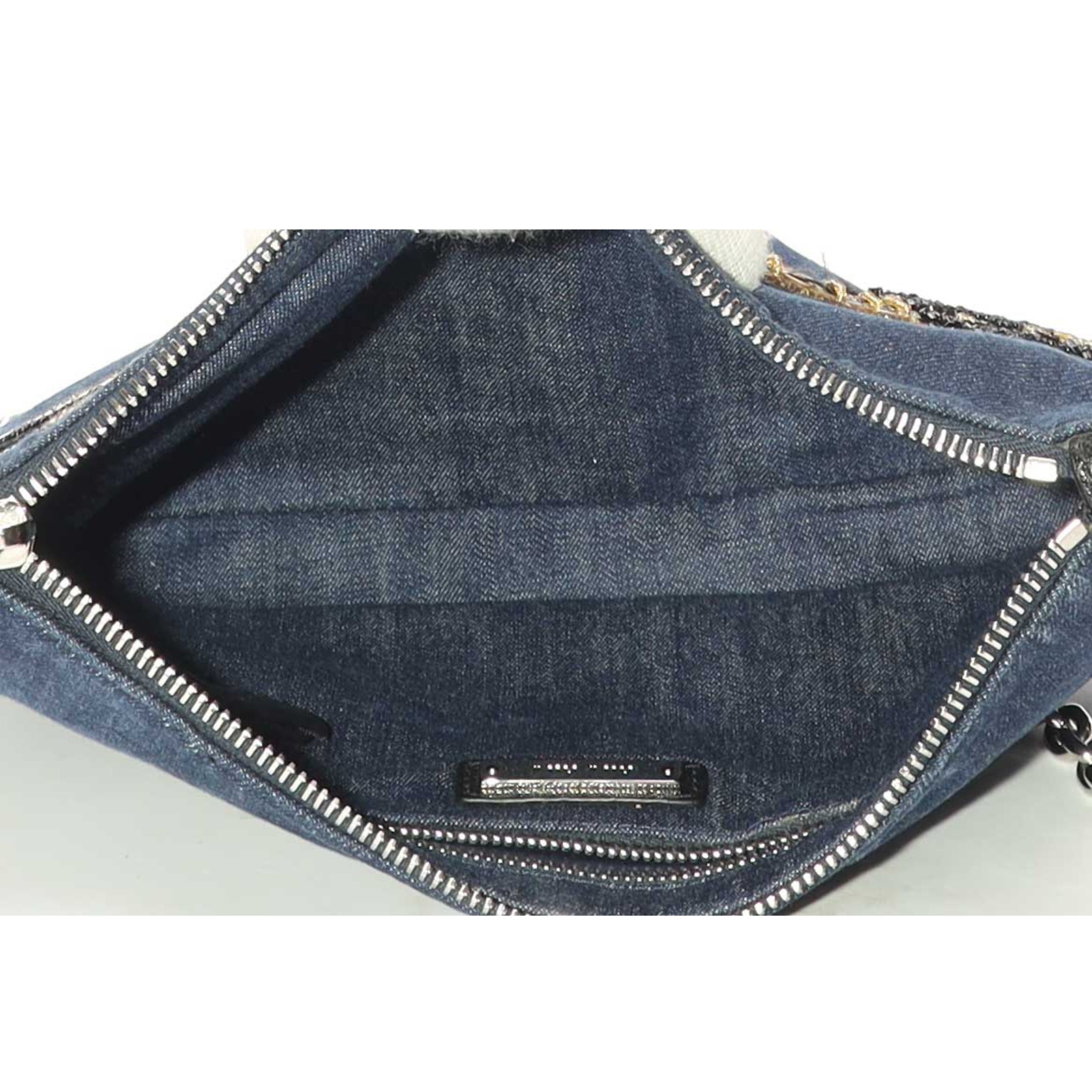 Miu Miu Denim Rock Chain Pochette Bag
